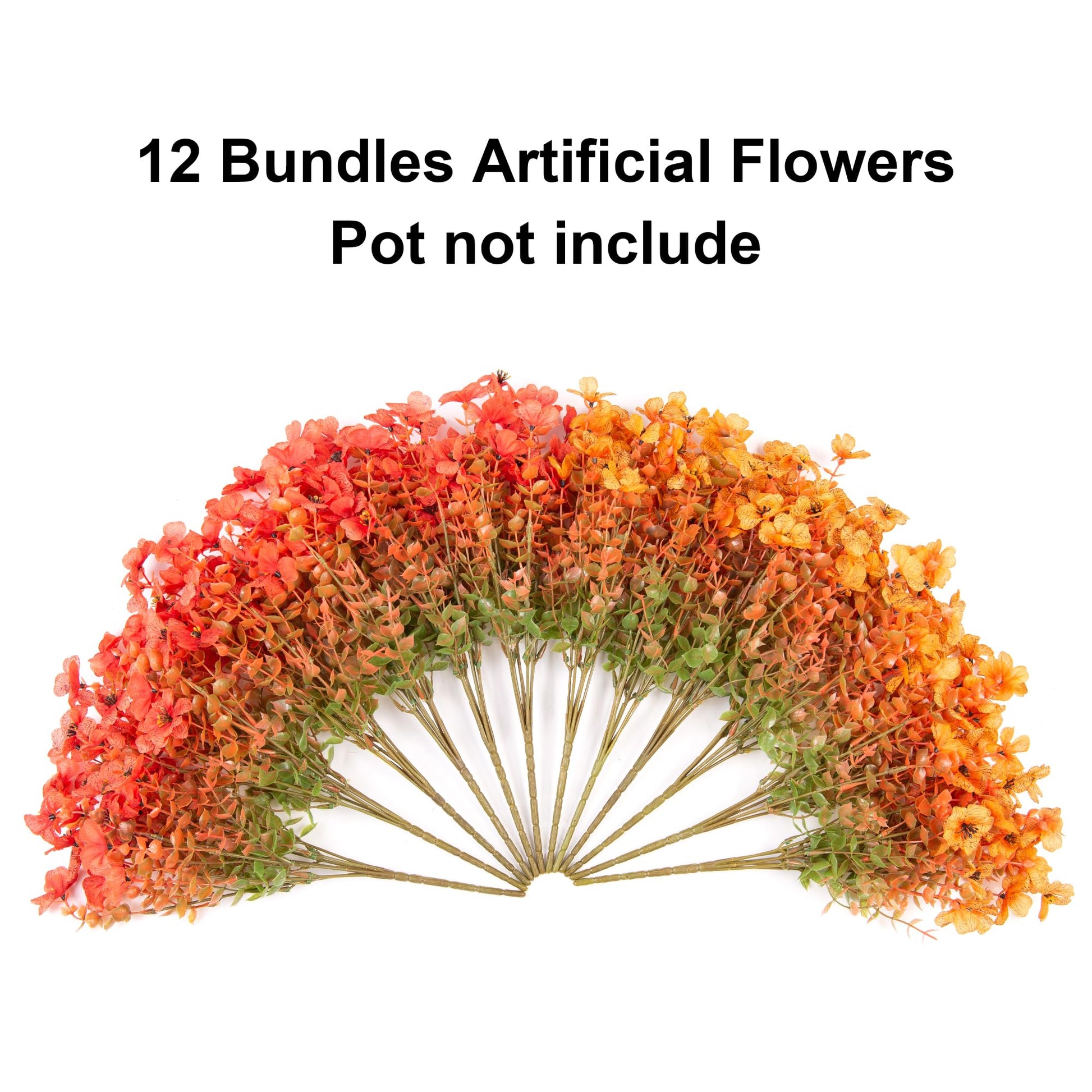 HyeFlora Artificial Fall Flowers Faux Mums for Outdoor Indoor Garden Home Decoration, Faux Flower Daisy with Eucalyptus Leaves Fake Mums Plants Greenery Boxwood Porch Patio, 12 Bundles