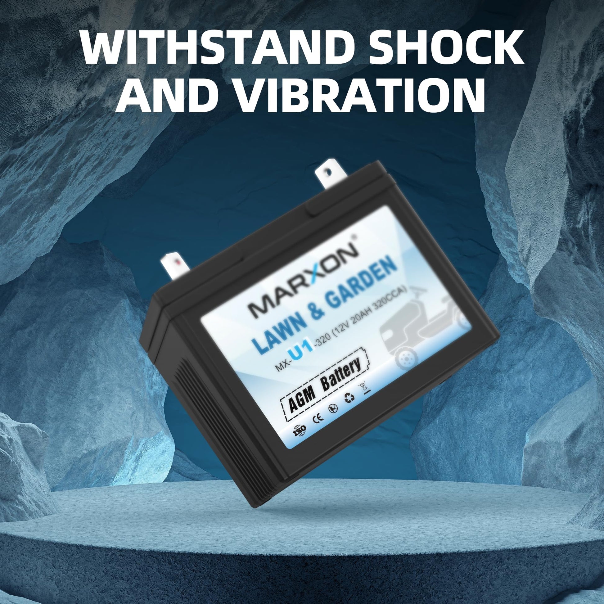 Marxon U1 320CCA Riding Lawn Mower Batteries, Garden Tractors Battery Maintenance Free AGM Battery, Compatible with Troy-Bilt, John Deere, Toro, Cub Cadet, Craftsman, Ariens Poulan Pro Massey Ferguson