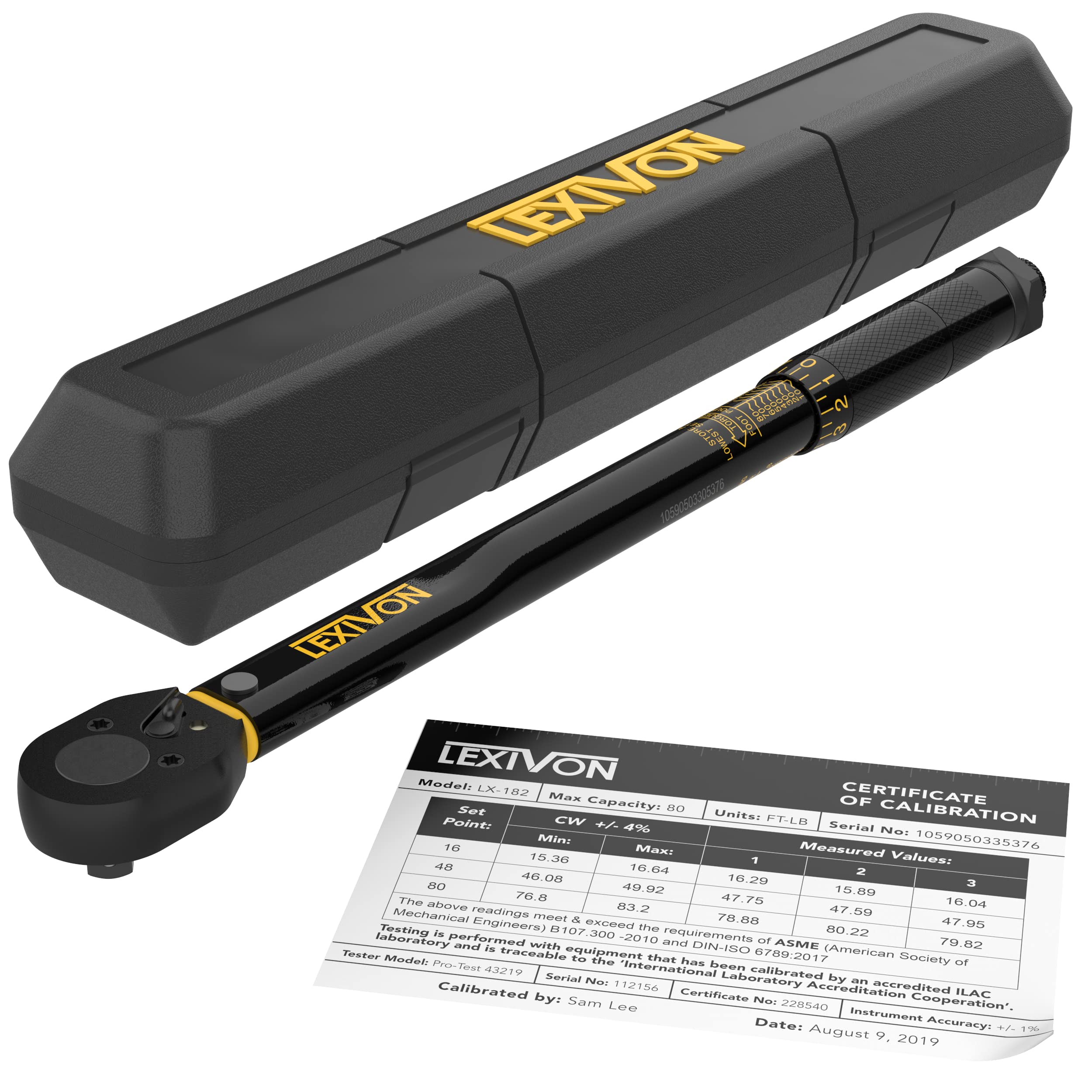 LEXIVON Inch Pound Torque Wrench 1/4-Inch Drive | 20~200 in-lb/2.26~22.6 Nm (LX-181)