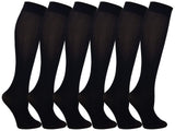 Winterlace Queen Size Trouser Socks for Women, 6 Pairs Plus Stretchy Opaque Knee High Dress Sock (6 Pairs - Black)