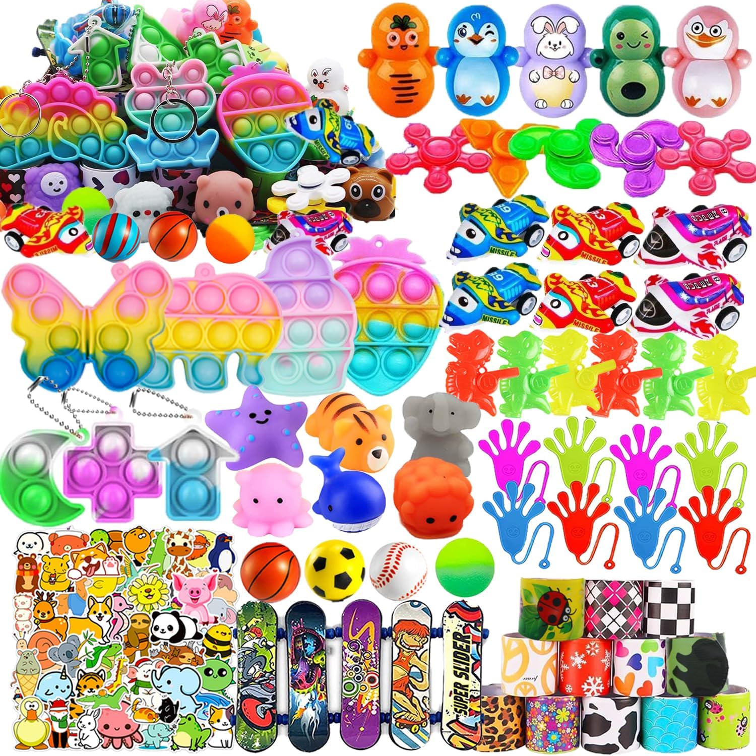 117 Pack Party Favors Toy Assortment Bundle for Kids,Birthday Bag Fillers Stocking Stuffers,Carnival Prizes School Classroom Rewards Treasure Box Toys Pinata Stuffers Goodie Bags Bulk Toys