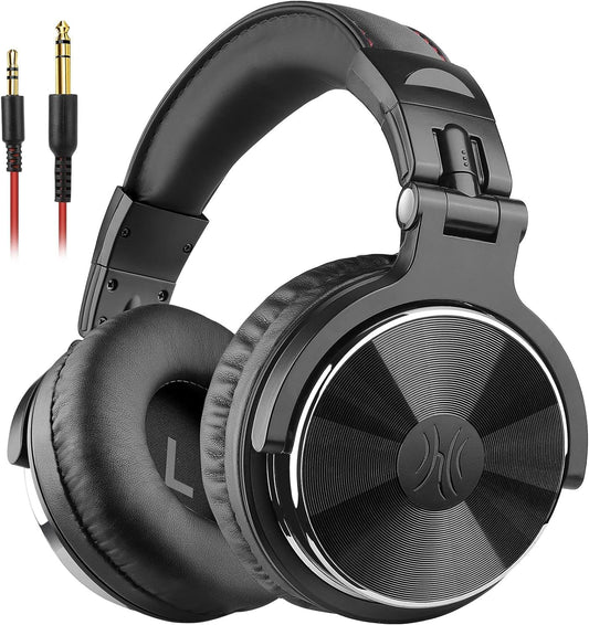 OneOdio Wired Over Ear Headphones Studio Monitor & Mixing DJ Stereo Headsets with 50mm Neodymium Drivers and 1/4 to 3.5mm Jack for AMP Computer Recording Podcast Keyboard Guitar Laptop - Black