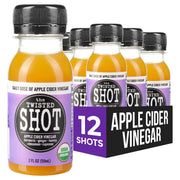 The Twisted Shot | Organic Apple Cider Vinegar Wellness Shots with Ginger, Turmeric, Honey, Cinnamon and Cayenne | Digestion, Immunity and Gut Health Support | Ready to Drink | 12, 2 oz Mini Bottles