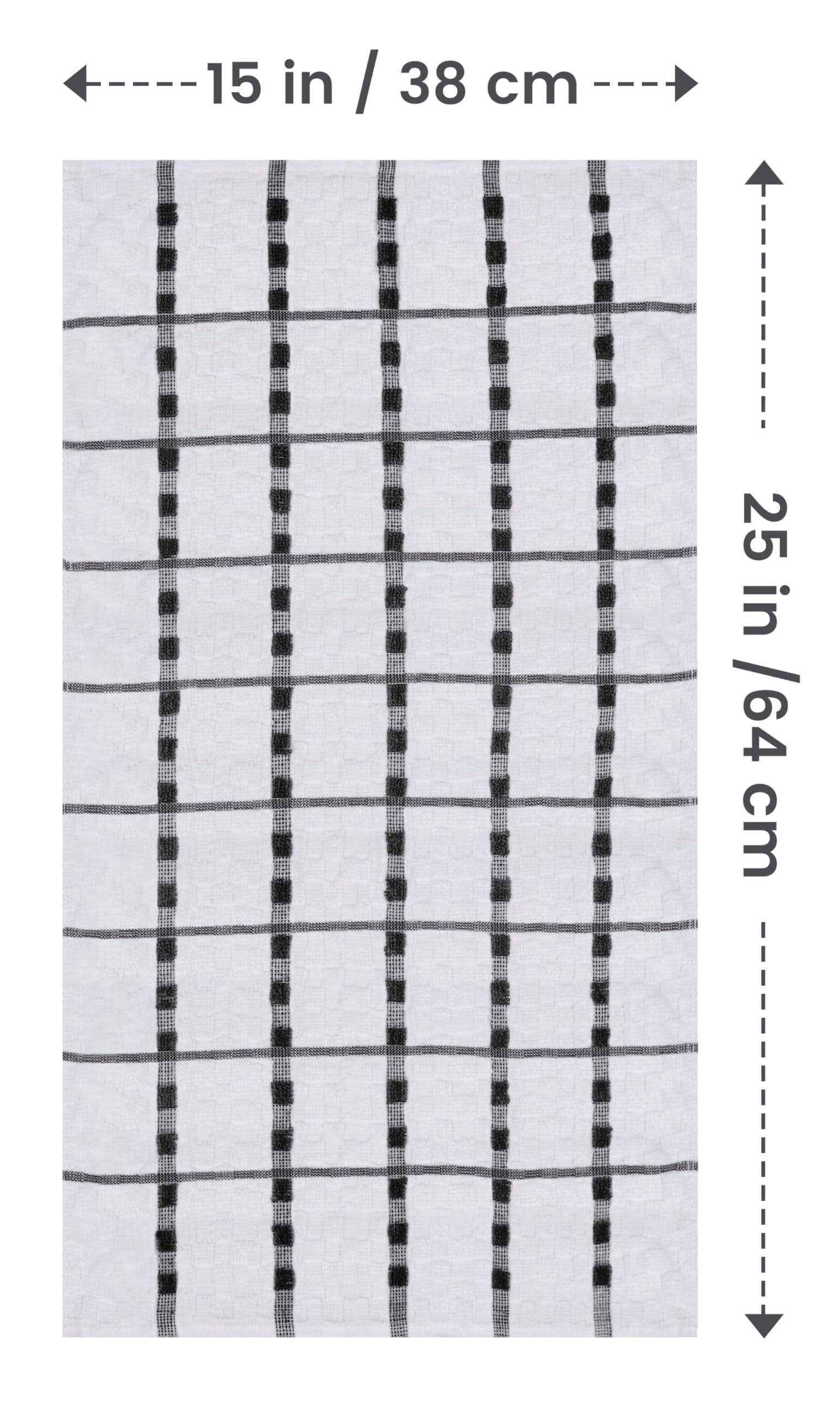 Utopia Towels - Kitchen Towels 12 Pack, 15 x 25 Inches, 100% Ring Spun Cotton Super Soft and Absorbent Linen Dish, Tea and Bar Towels Set, Black