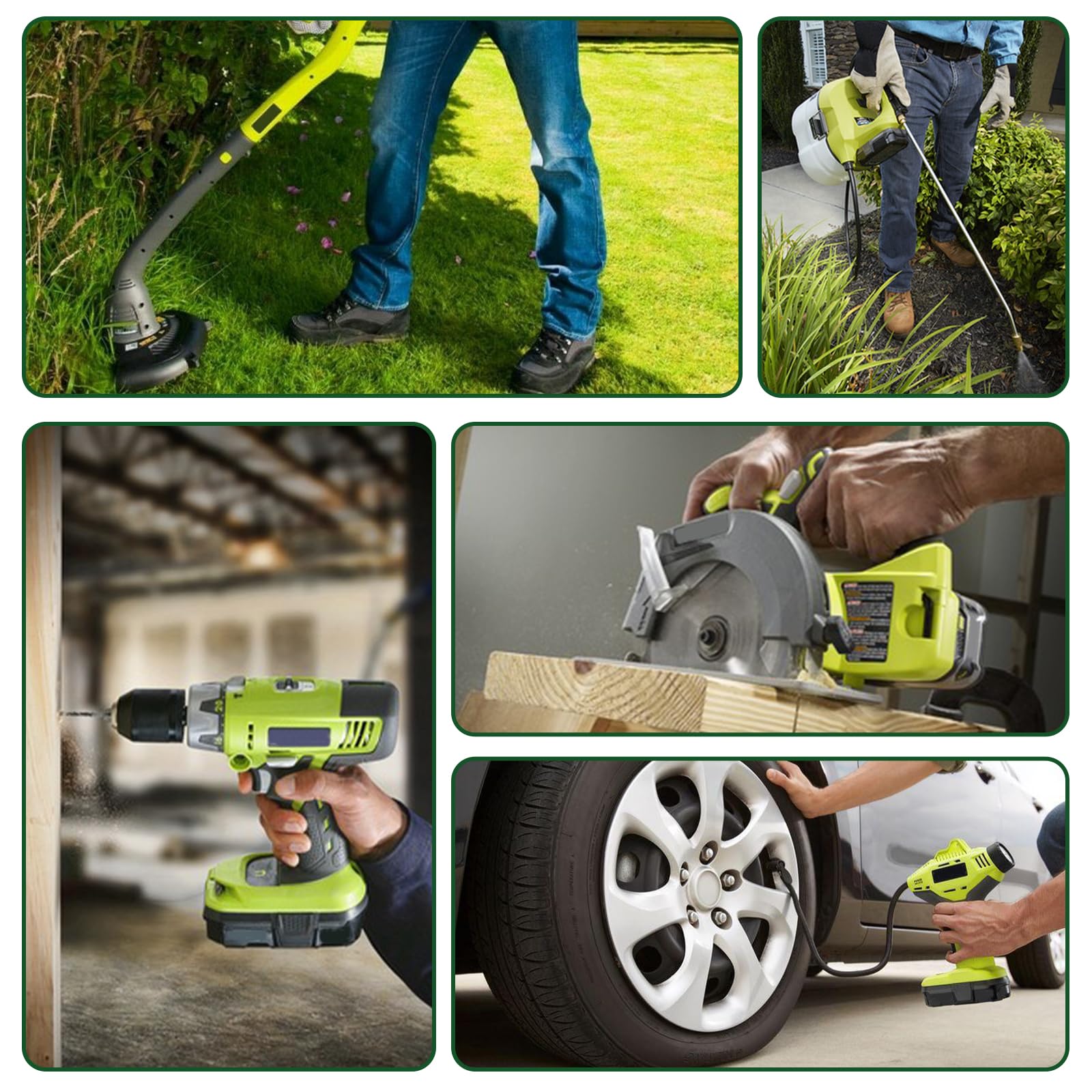 2Pack P108 P102 3.6Ah Replacement for Ryobi 18V Battery and P117 Charger Combo Compatible with Ryobi 18 Volt Battery P103 P104 P105 P107 P109 P190 P191 P122 Cordless Tool