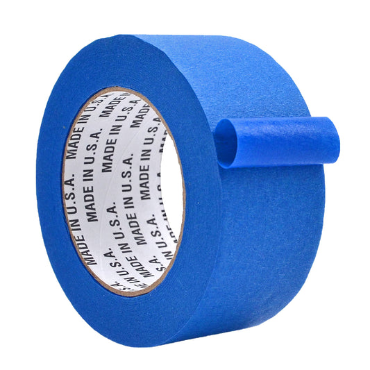 WOD PMT21B Blue Painter’s Tape - 2 inch x 60 yds. Thick & Wide Masking Tape for Safe Wall Painting, Building, Remodeling, Labeling, Edge Finishing