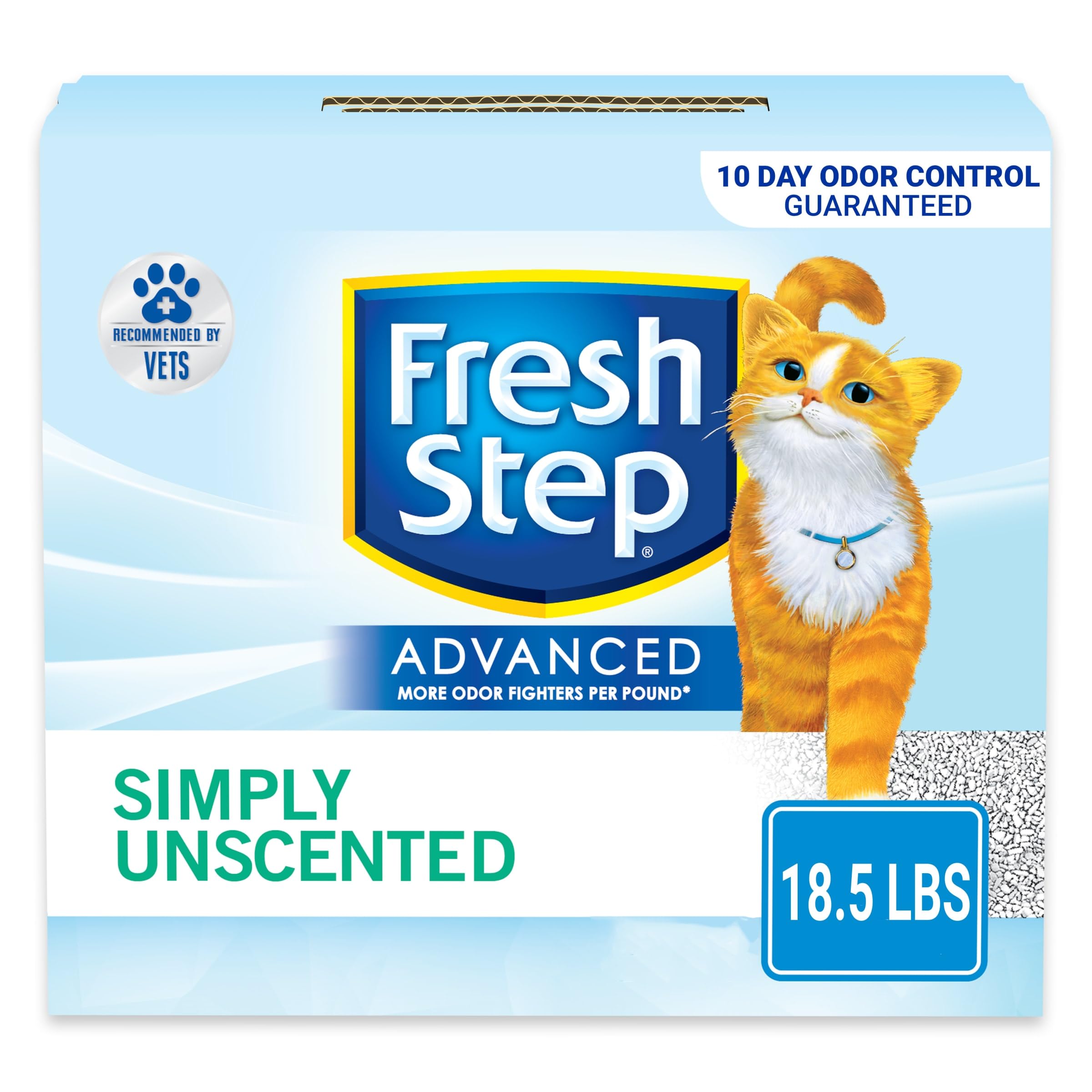 Fresh Step Advanced Simply Unscented Clumping Litter, Fresh Step Unscented Cat Litter Fights Odor on Contact, 37 lbs. (2 x 18.5 lb. Box)