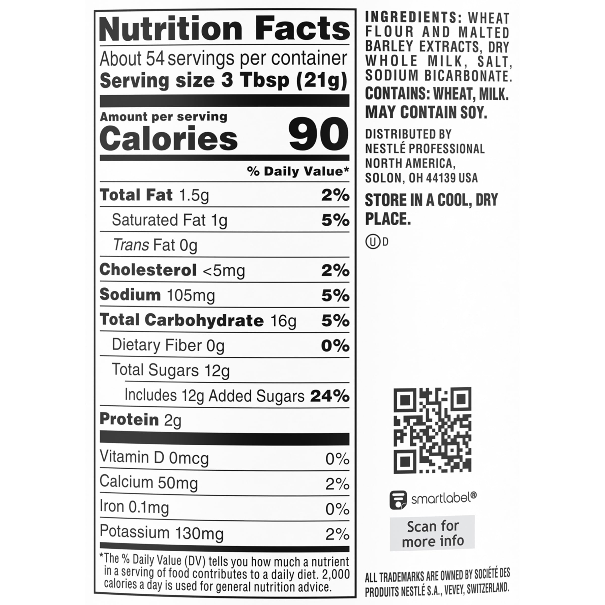 Carnation Malted Milk, Dry Shelf Stable Malted Milk, Great for Baking, Shakes, Sundaes, 40 oz Can