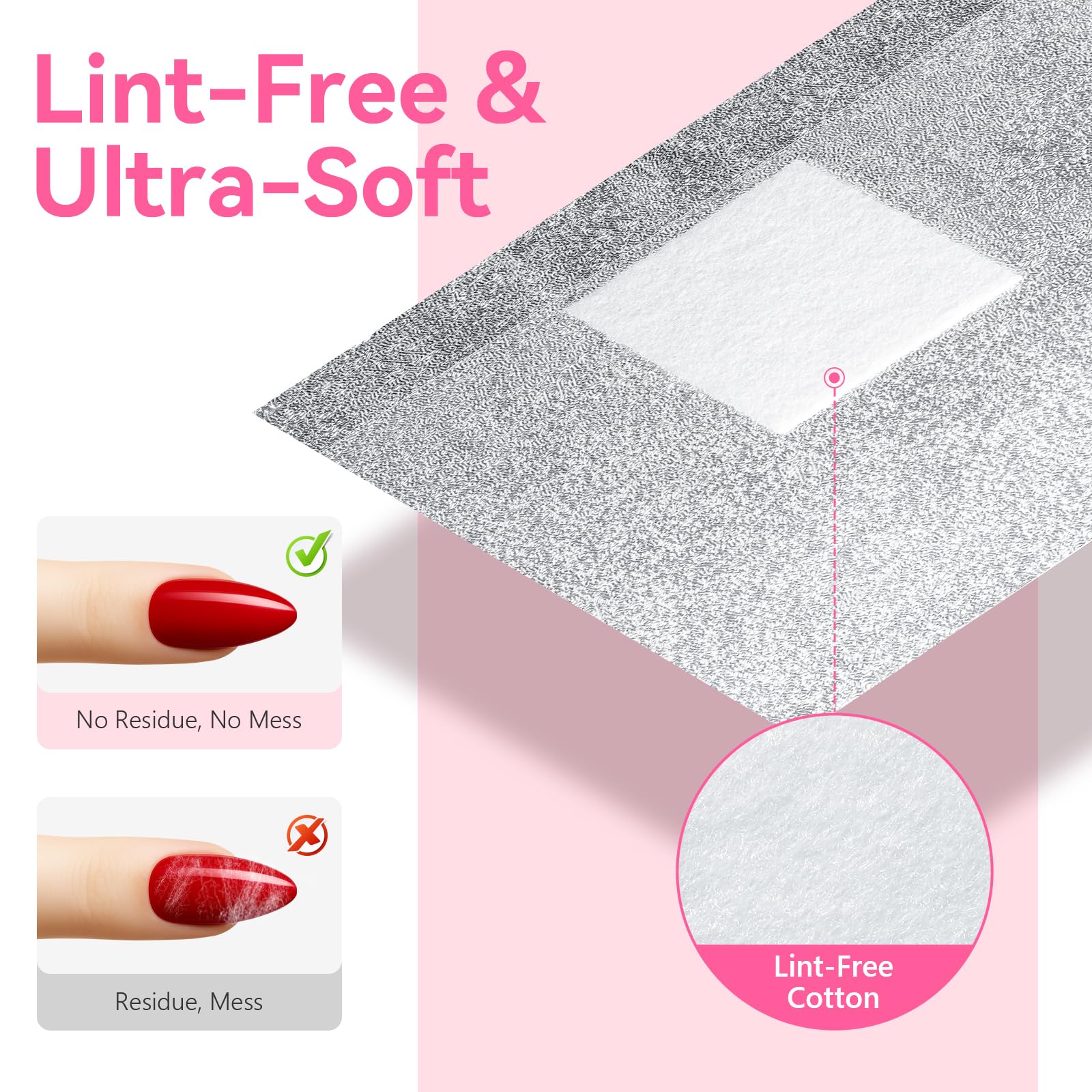Makartt Nail Polish Remover - 100pcs Nail Foil Wraps for Soak Off Gel Polish Remover, with 1.18inch Pre-attached Lint Free Cotton Pads For Nails, Non Acetone Nail Polish Remover