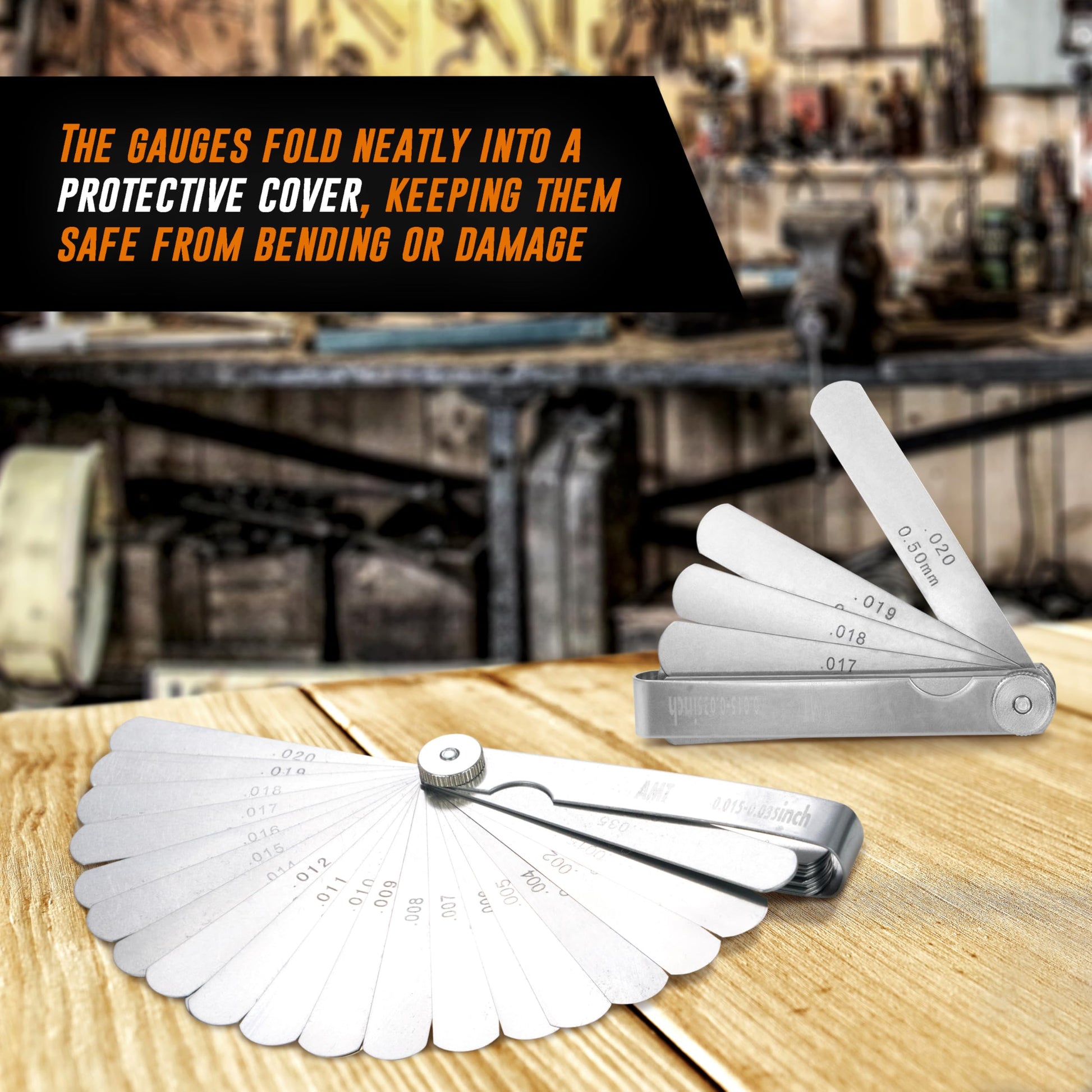 Mutt Tools 2pc Feeler Gauge Set - Premium Straight & Angled Feeler Gauges for Valves - Inch and Metric Measurement - Gap Tool for Automotive