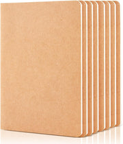 feela 8 Pack Unlined Kraft Paper Notebooks, Blank Journal Note Pad for Drawing Writing, Small Sketchbook Travel Journal Bulk for Women Kids Students Office School Supplies, A5, 60 Pages, 8.3Ã¢ÂÂ X 5.5Ã¢ÂÂ