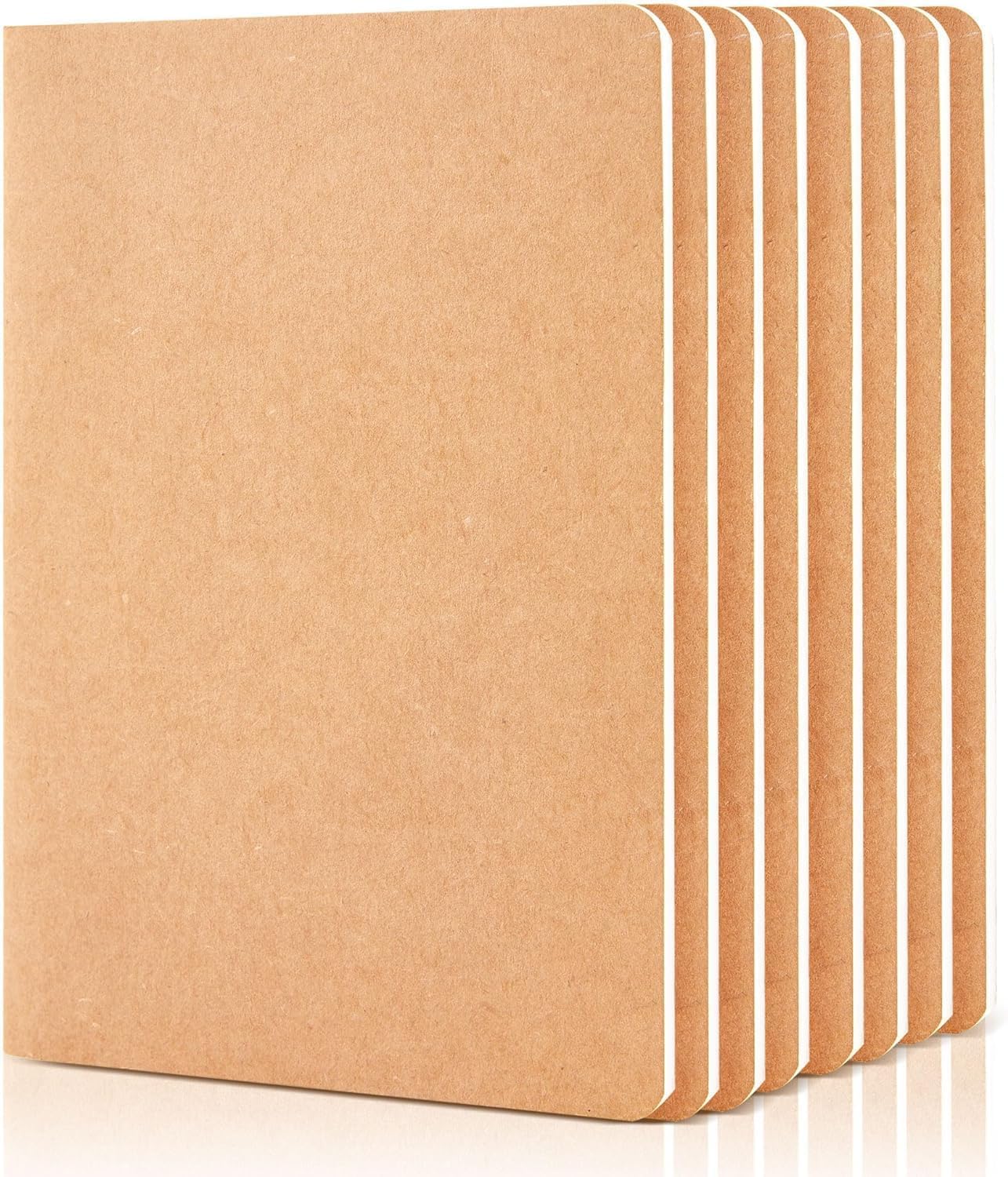 feela 8 Pack Unlined Kraft Paper Notebooks, Blank Journal Note Pad for Drawing Writing, Small Sketchbook Travel Journal Bulk for Women Kids Students Office School Supplies, A5, 60 Pages, 8.3Ã¢ÂÂ X 5.5Ã¢ÂÂ