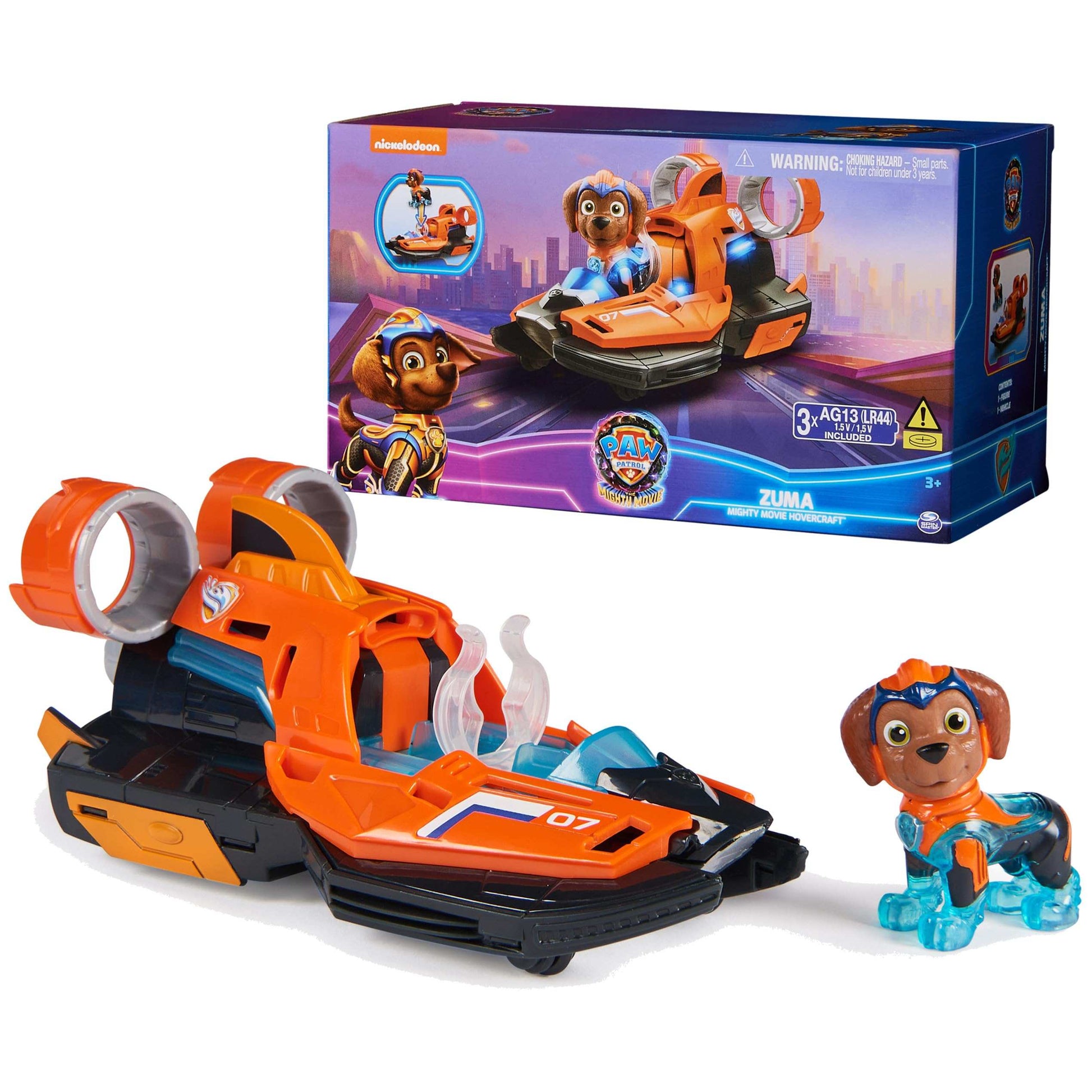 Paw Patrol: The Mighty Movie, Toy Garbage Truck Recycler with Rocky Mighty Pups Action Figure, Lights and Sounds, Kids Toys for Boys & Girls 3+
