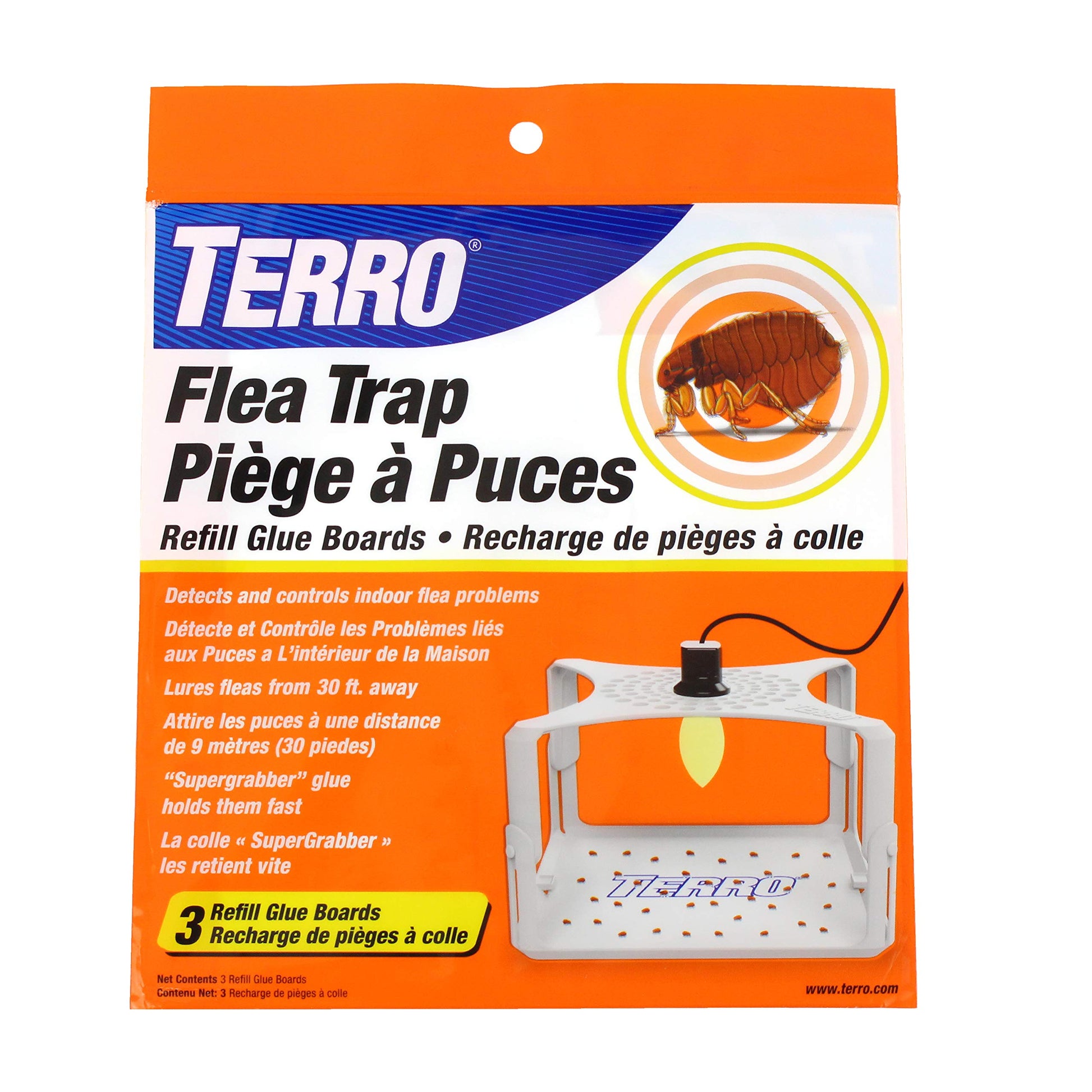 TERRO T231 Flea Trap Refills - Replacement Flea Trap Glue Boards,White, 3 Count (Pack of 1)