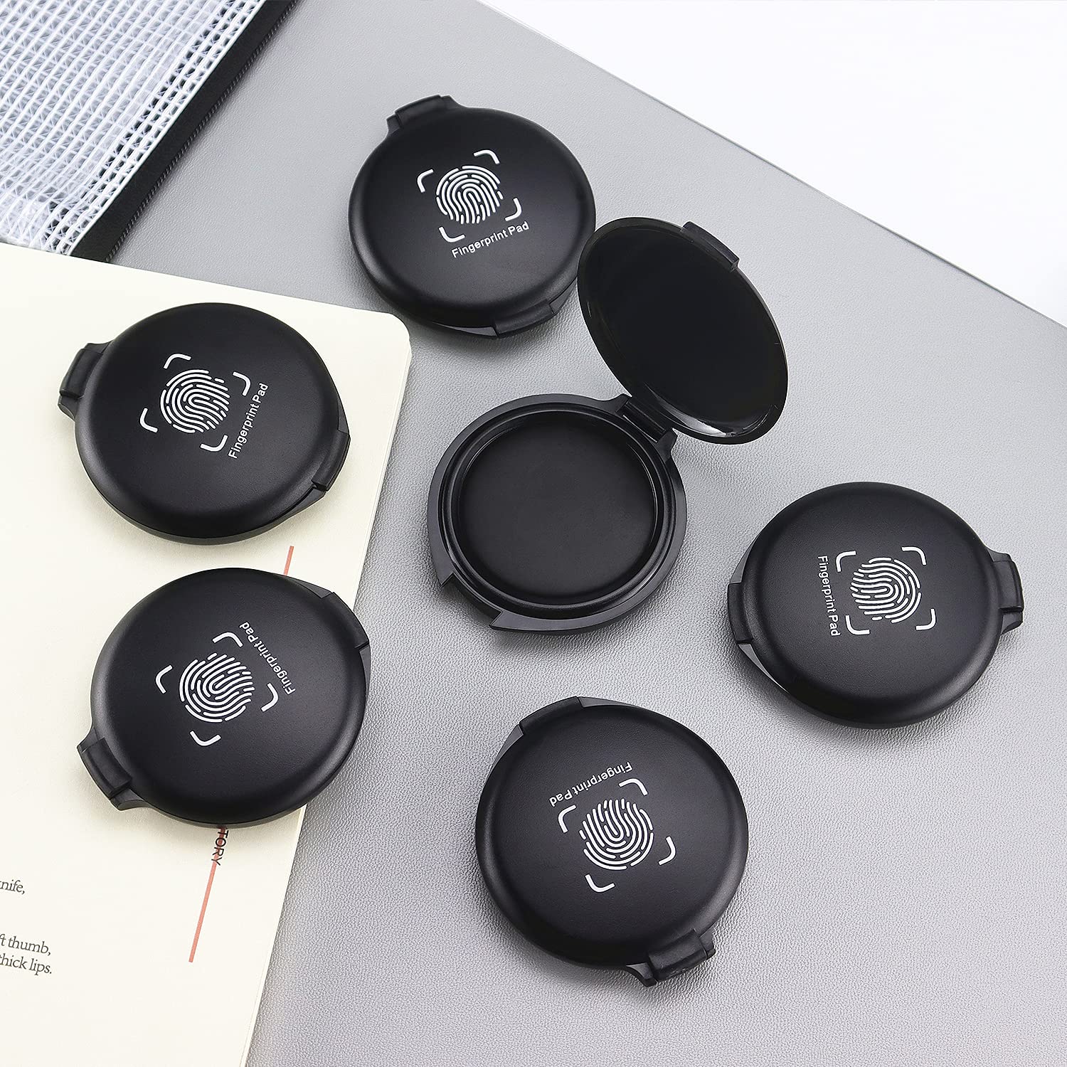 1 Pack Thumbprint Fingerprint Ink Pad Stamp Pad for Notary Supplies Identification Security ID Fingerprint Cards Law Enforcement Fingerprint Black Stamp Ink pad