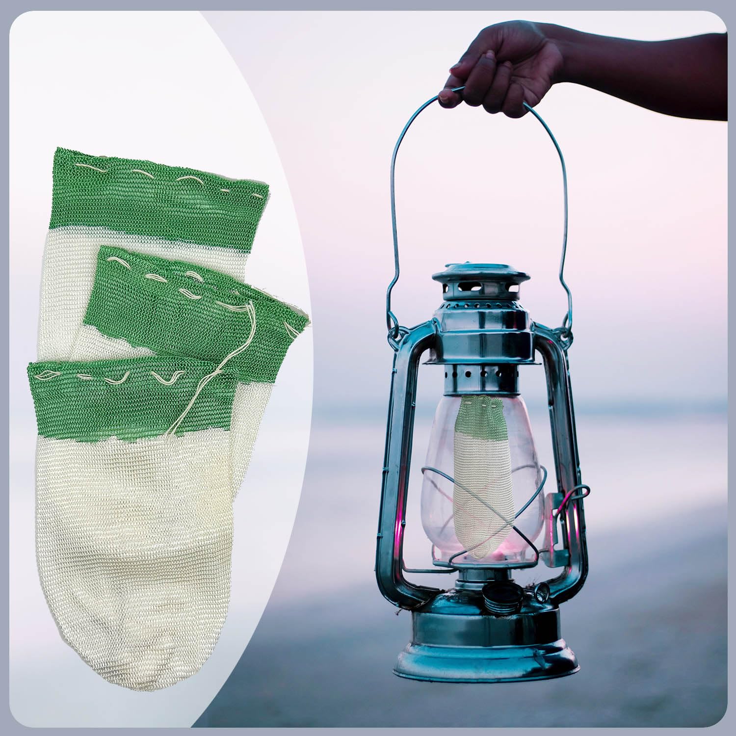 10pcs Propane Lantern Mantles String Tie Lantern Mantles for Outdoor Camping Lantern Natural Fueled Lanterns