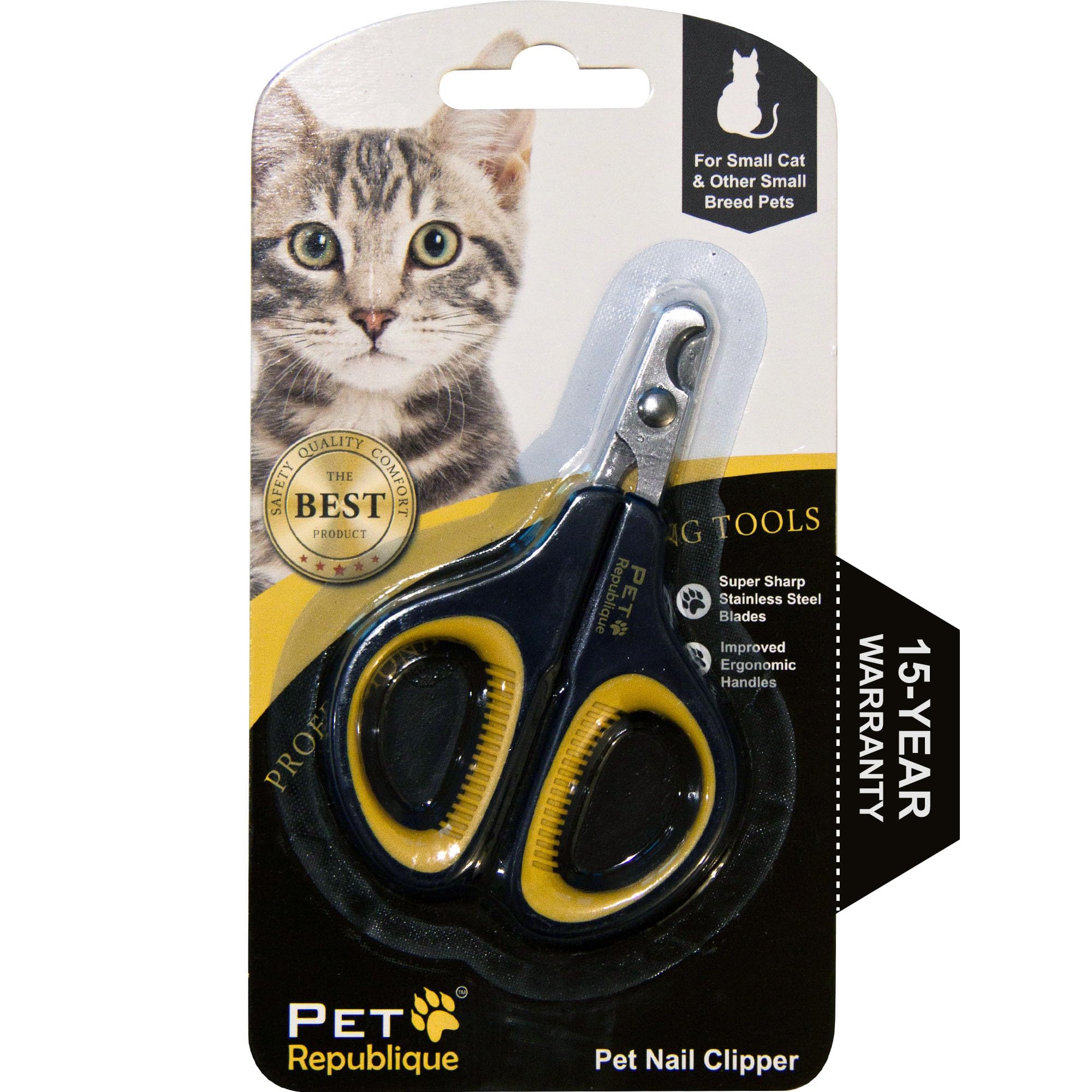 Katzenkrallenschere von Pet Republique – Professioneller Krallenschneider aus Edelstahl für Katzen, Kätzchen, Hamster, Kaninchen, Vögel und Kleintiere