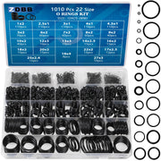 ZDBB 1010 Pcs Rubber O Rings Kit 22 Size Universal O-Ring Assortment Set for Automotive Faucet Pressure Washers Plumbing Sealing Repair,Air or Gas Connections,Resist Oil and Heat