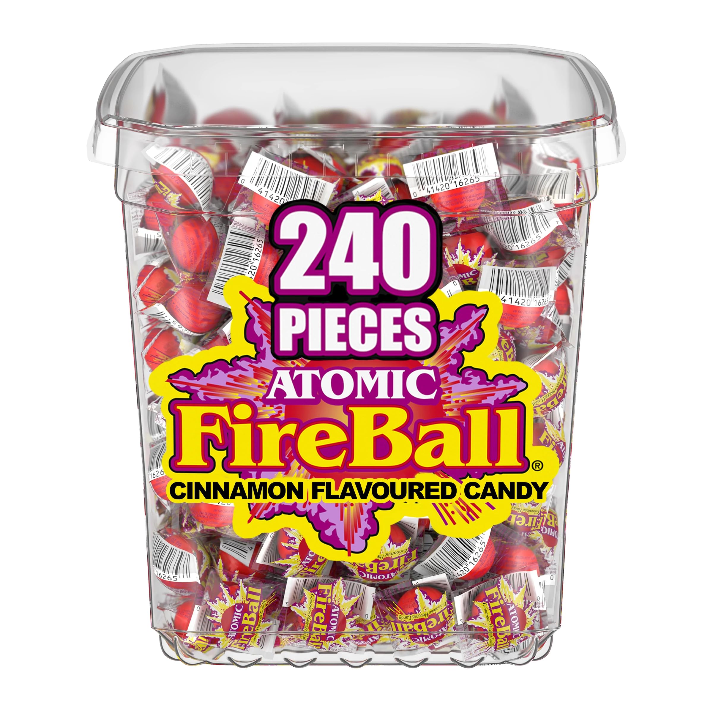 Wonka Atomic Fireball, Candy, Cinnamon Flavor, Individually Wrapped, 7.5 g (240 ct)