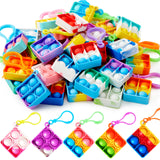 JOYIN Square Pop Fidget Keychain Mini Fidget Toys Bulk 30 Pack Party Favors for Kids 4-8,8-12 Years Kids, Goodie Bag Stuffers Fidgets for Classroom Prizes Sensory Fidget Toy Packs