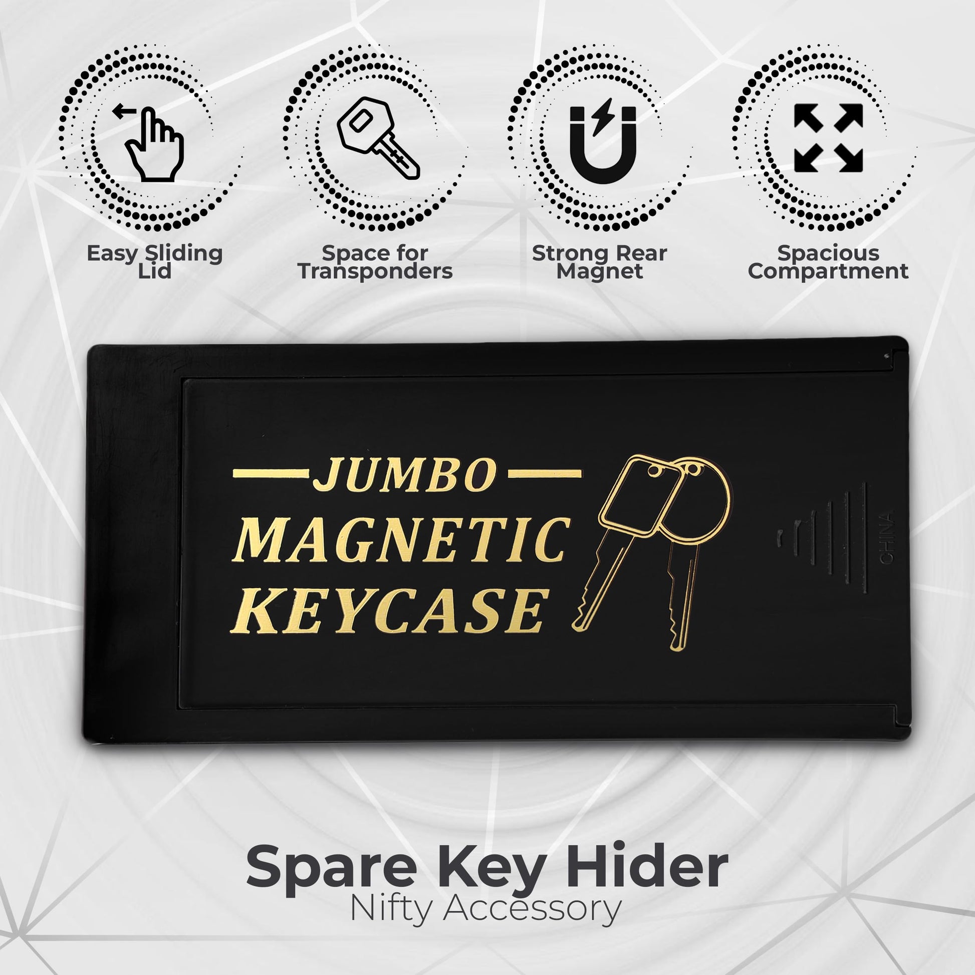 Hide A Key Magnetic Key Holder Under Car - Hide A Key for Your Car So You Never Lock Out - Plastic Magnet Key Hider to Store a Spare for Your Home, Storage, Office, or Vehicle - 3 pack - by RamPro