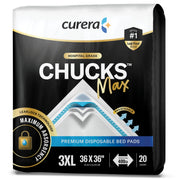 Curera Chucks MAX Hospital Bed Pads Disposable Adult 36 x 36 Breathable Incontinence Pads - XXX-Large Pee Pads for Adults - Heavy Duty Absorbency Underpads - 400 Lbs. Patient Repositioning [20 Count]