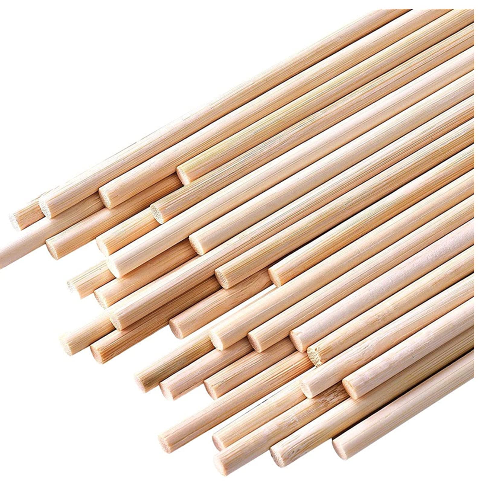 HOPELF 25PCS Dowel Rods Wood Sticks Wooden Dowel Rods - 1/4 x 6 Inch Bamboo Sticks - for Crafts，Hardwood Dowel Rod Assortment，Wooden Rod Sticks Doweling Rods， Cake Dowels and DIYers.