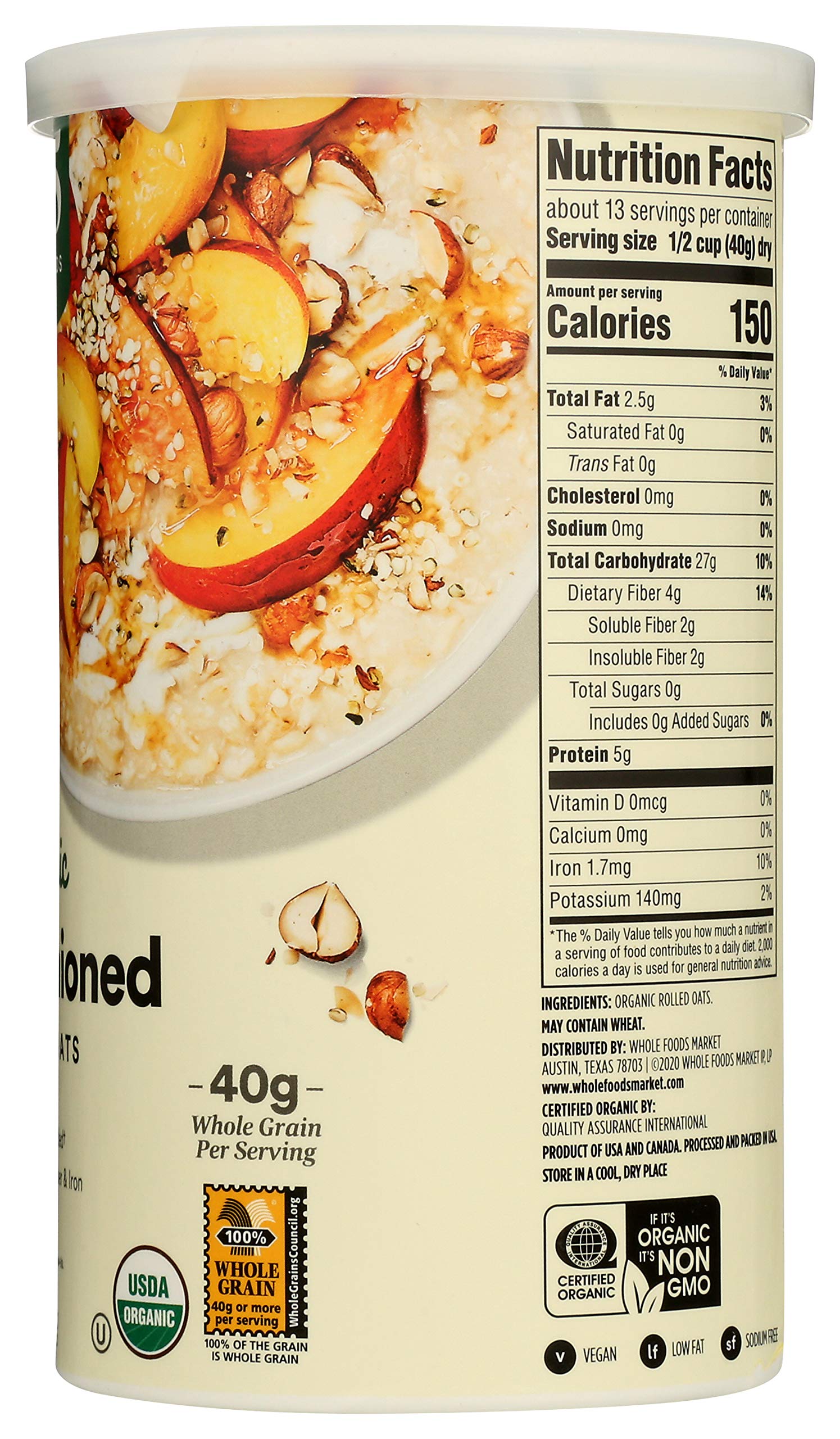 365 by Whole Foods Market, Organic Old Fashioned Rolled Oats, 18 Ounce