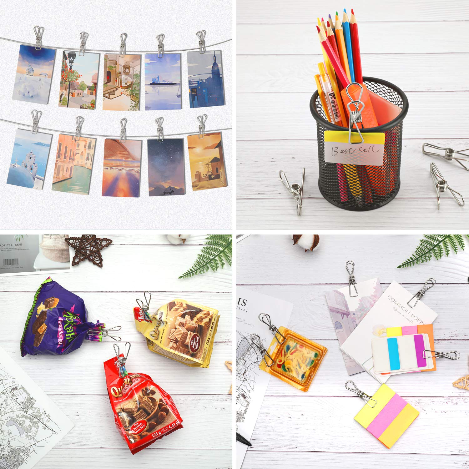 40 Pack Wire Clothes Pins Heavy Duty Outdoor, Stainless Steel ClothesPins for Hanging Clothes, Metal Clothes Pegs, Clothing Clips, Laundry Pins 1.8mm Diameter 6cm Long