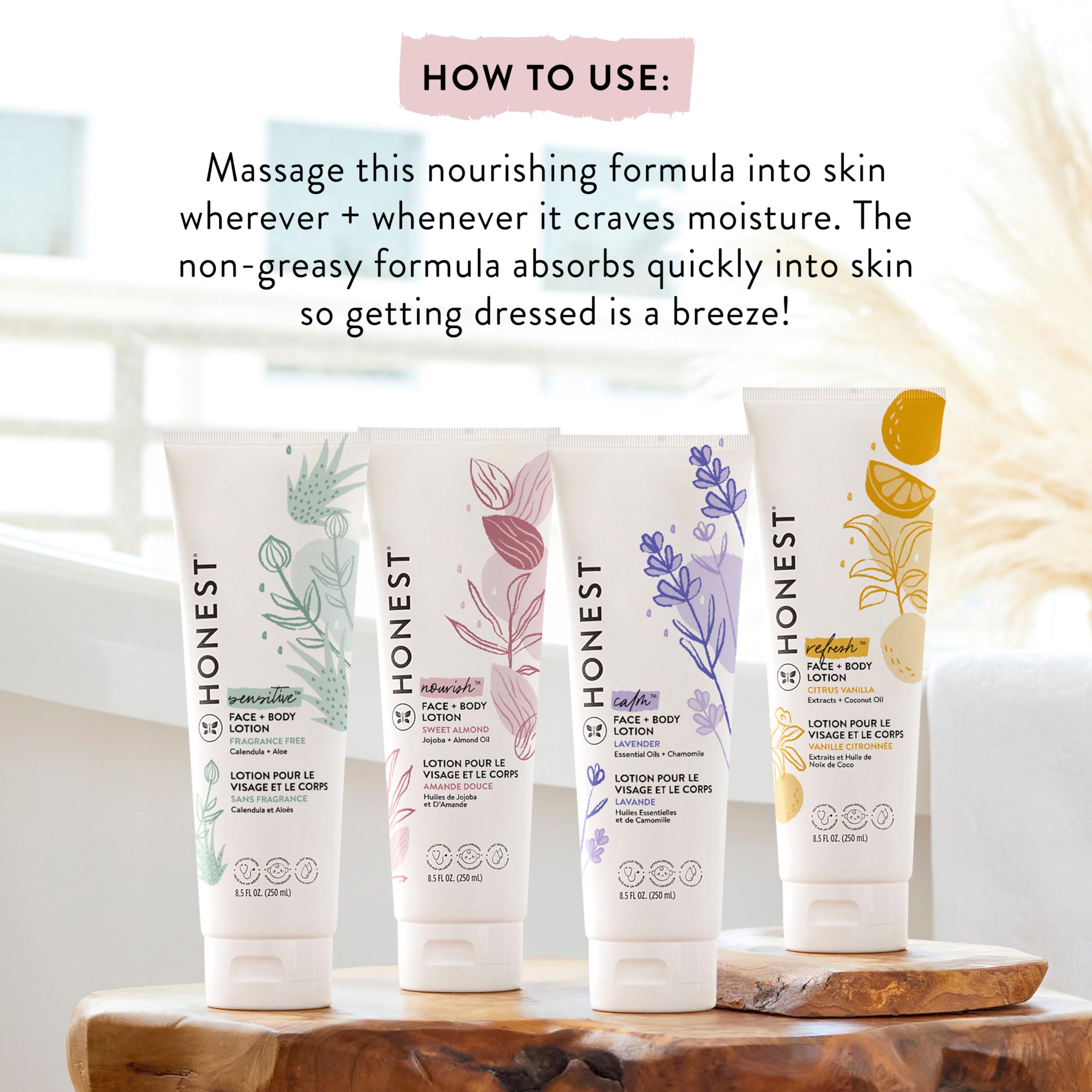 The Honest Company 2-in-1 Cleansing Shampoo + Body Wash and Face + Body Lotion Bundle | Gentle for Baby | Naturally Derived | Lavender Calm, 18.5 fl oz