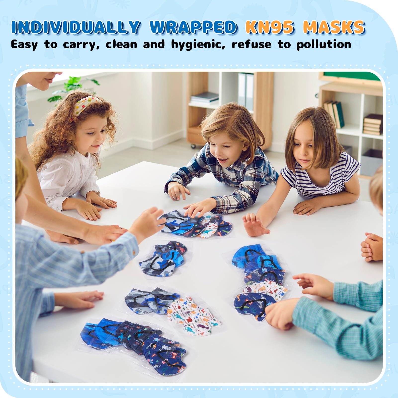FENFEN Kids KN95 Face Mask Disposable - Kid KN 95 Masks Children Small Size Breathable Boys Kids KN95 Mask Mascaras KN95 Para Niños 50 Pack
