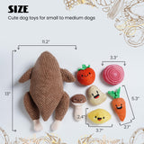 Nocciola 7 in 1 Thanksgiving Turkey Squeaky Dog Toys, Hide and Seek Dog Toys for Large Medium Small Dogs, Soft Stuffed Enrichment Puppy Chew Toys, Interactive Cute Plush Dog Toys, Pet Toy Gifts