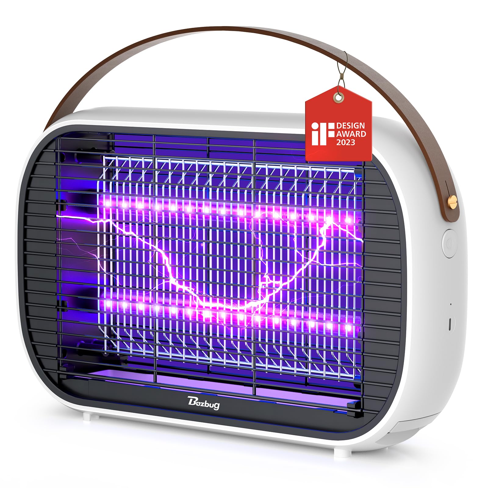 Buzbug LED Bug Zapper Outdoor Indoor, 10 Years Lifespan Lamp, Rechargeable 5200mAh Battery, Portable Camping Fruit Fly Mosquito Moth Gnat Wasp Trap, Killer, Zapper -MA015C (White)