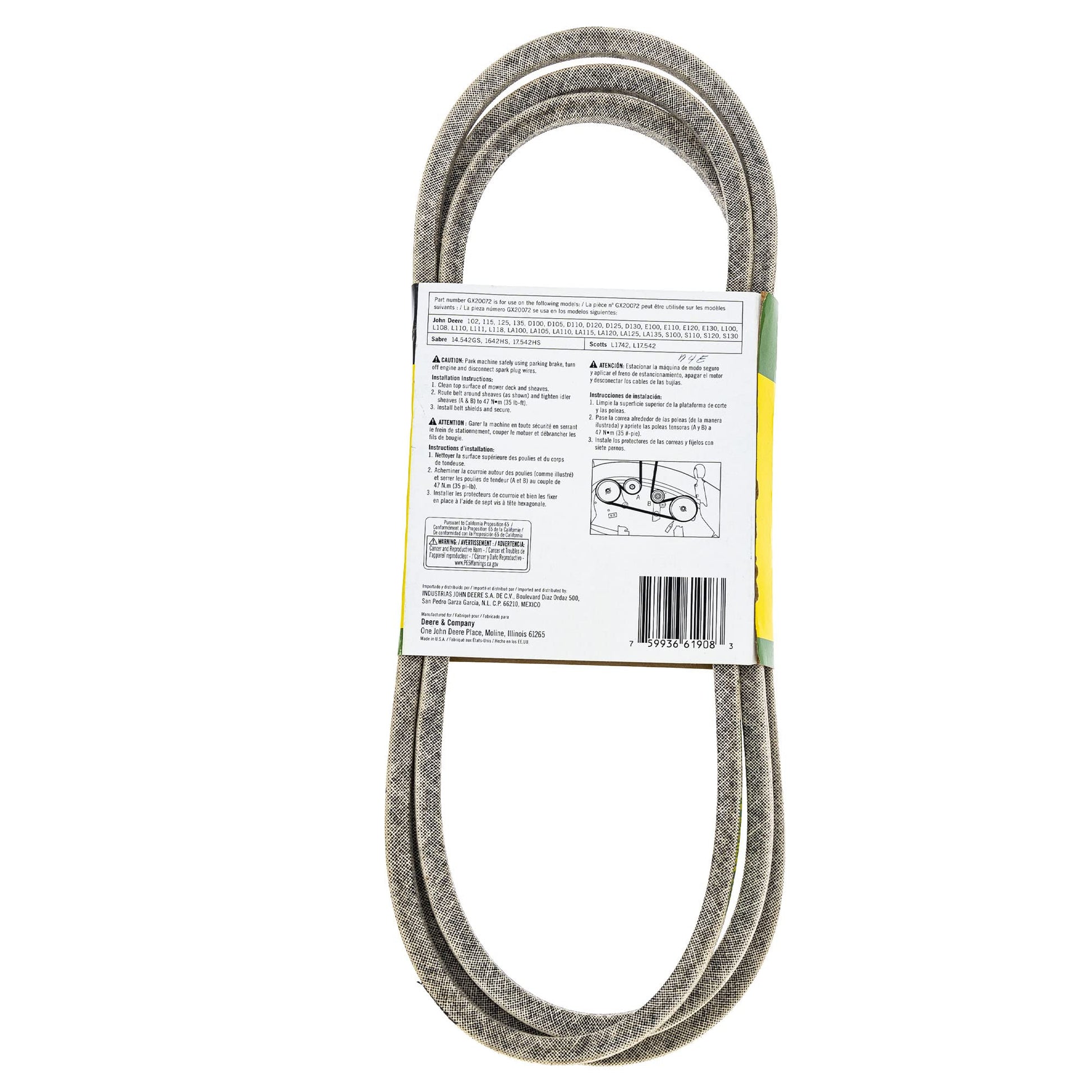 John Deere Original Equipment Flat Belt - GX20072