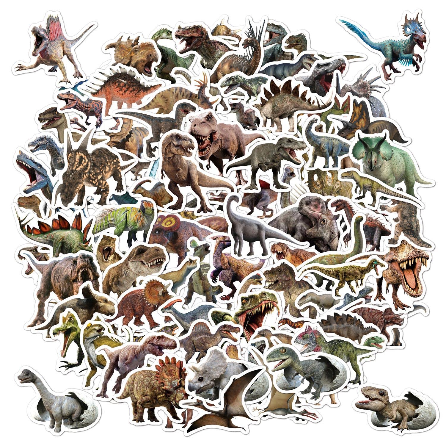 100pcs Jurassic Dinosaur Stickers for Kids Waterproof Vinyl Dino Stickers for Waterbottle Scrapbook Laptop Skateboard Computer Stickers for Boys Girls