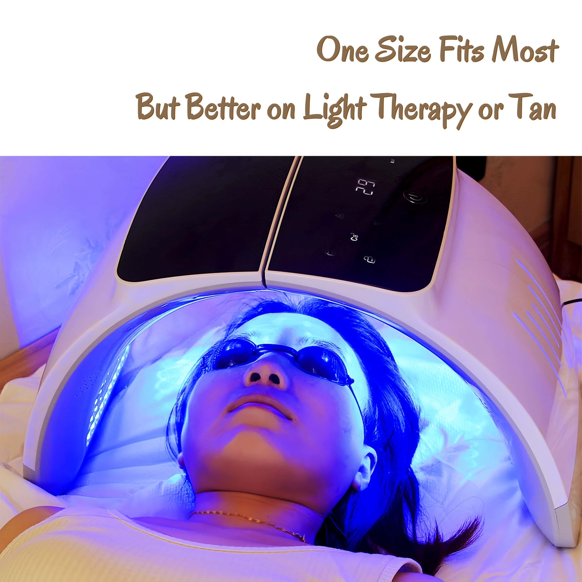 Protective Goggles for Red Light Therapy Pack of 2, Safety Glasses for Tanning Use, Eye Protection for Light Therapy without Blocking Light, Safe Transparent See-Through Material, Storage Box Included