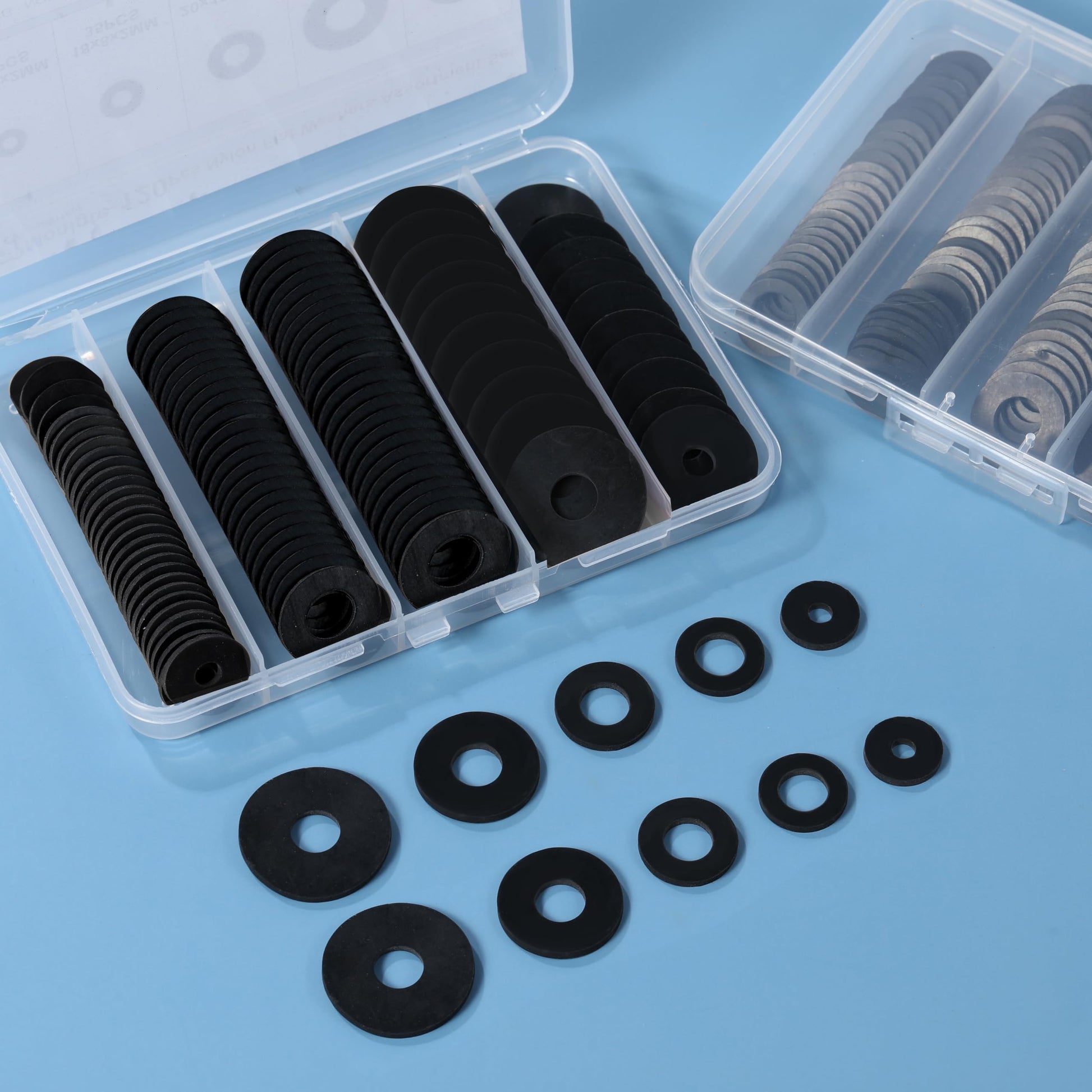 120Pcs Flat Rubber Washers Assortment Kit,16/18/20/25/30mm Black Washer,Vibration Absorbing Pads Sealing Rubber Washers for Faucets Garden Bolts Screws Hose Plumbing Shower Head- 5 Sizes