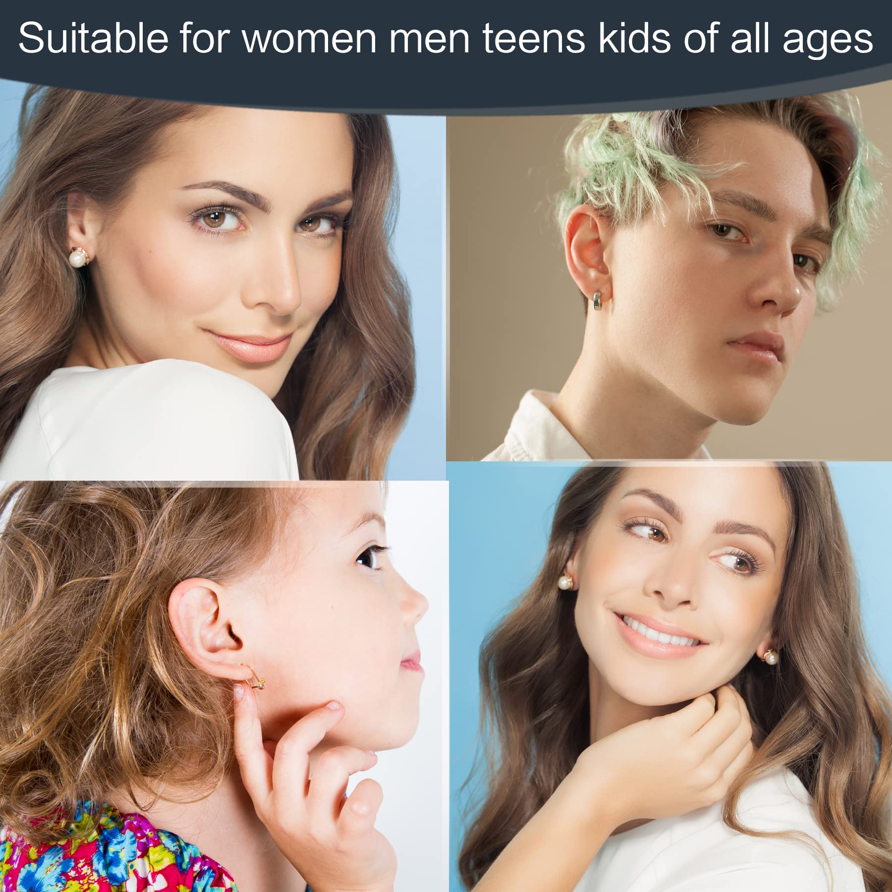 Ear Piercing Kit, Anzero 2 Pcs Disposable Ear Piercing Gun with Preloaded Ear Stud, at Home Self Ear Piercing Gun Kit - 5MM Earrings Stud