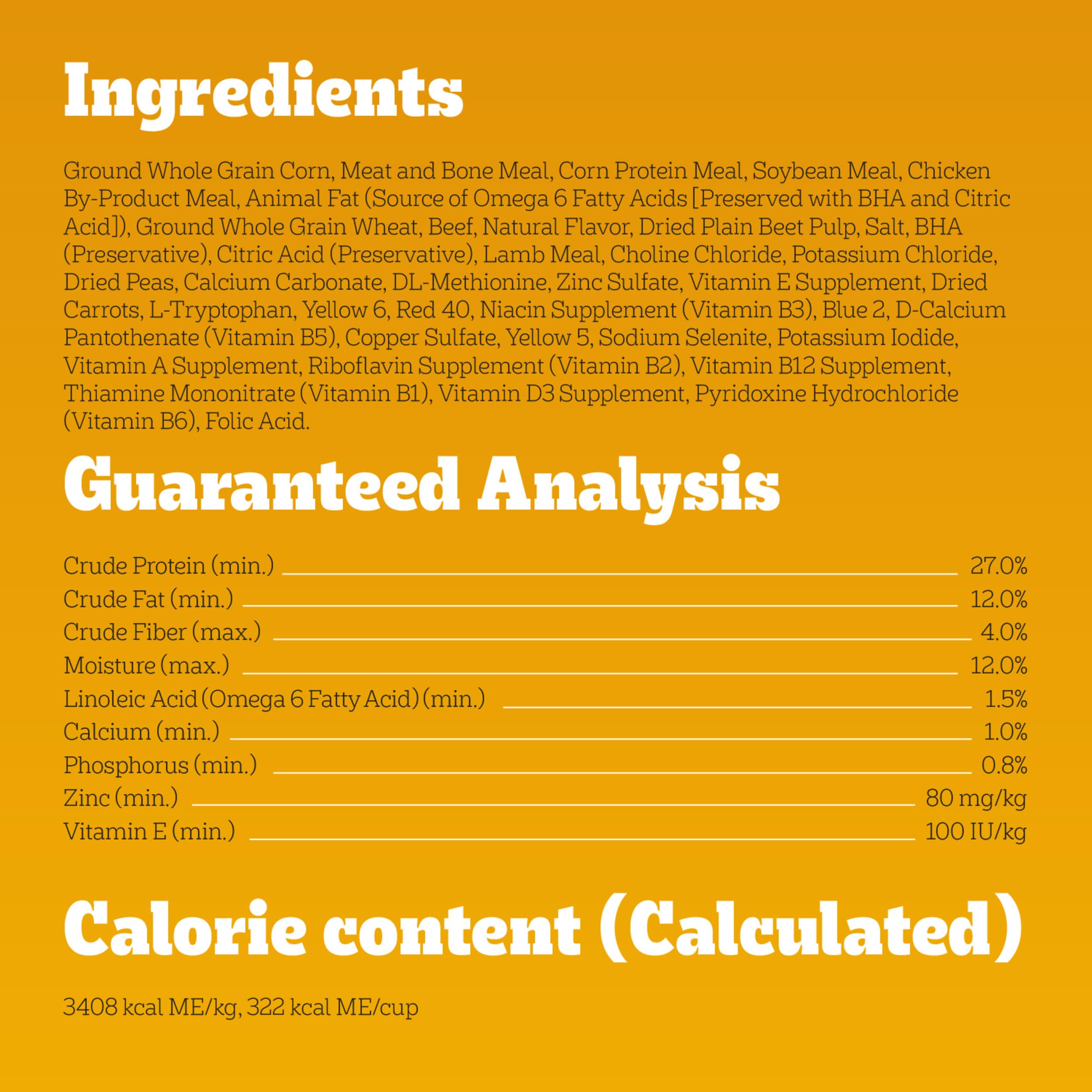 Pedigree High Protein Adult Dry Dog Food, Beef and Lamb Flavor, 18 lb. Bag