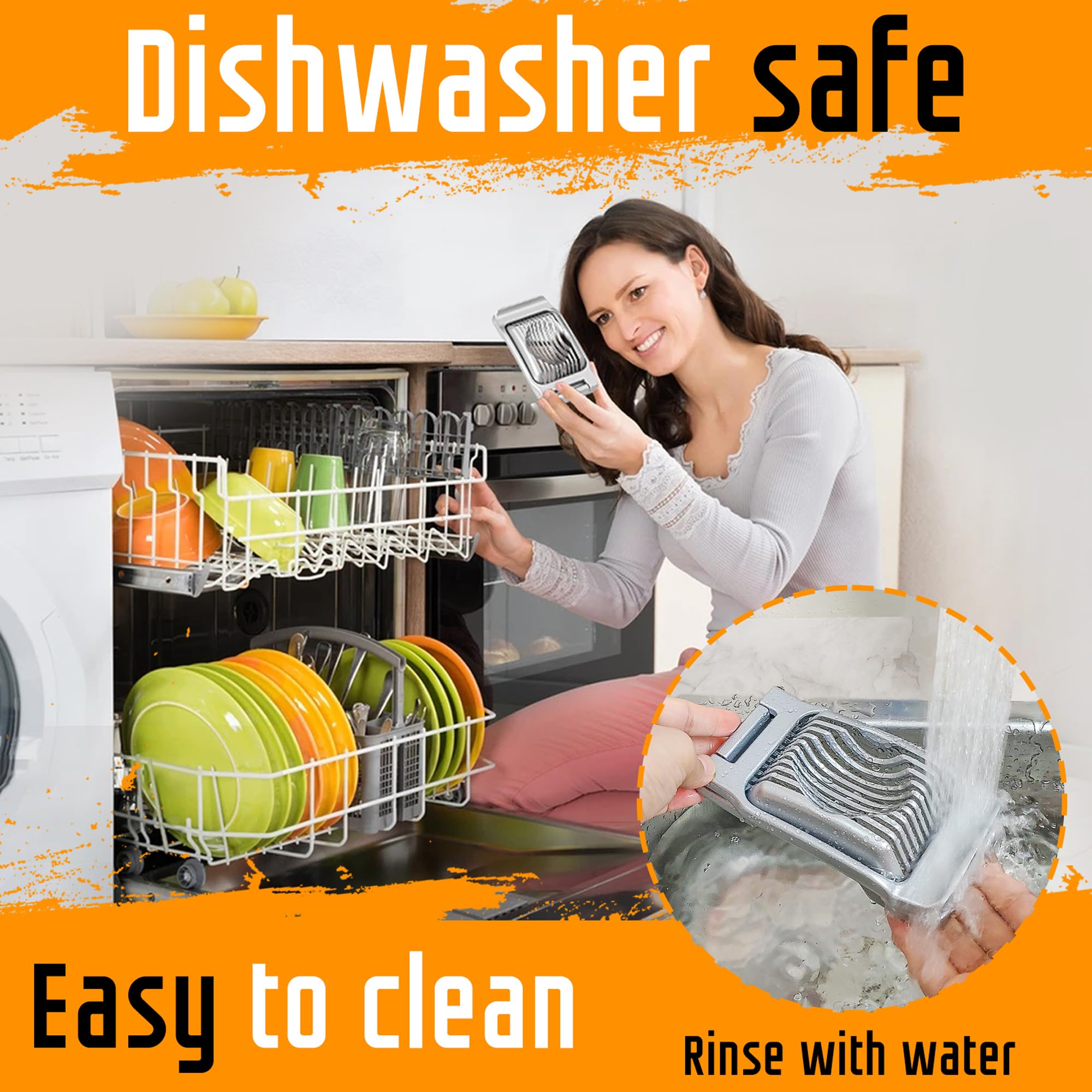 Yuzxaun Egg Slicer for Hard Boiled Eggs, Stainless Steel Wire, Heavy Duty Aluminium Egg Cutter Dishwasher Safe for Egg Strawberry Soft Fruit