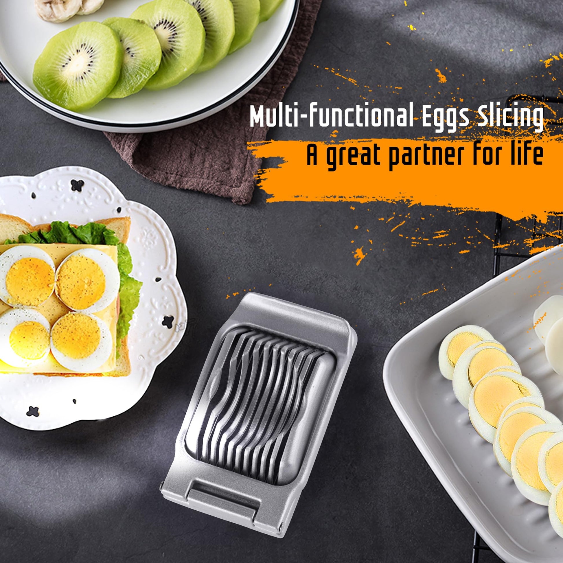 Yuzxaun Egg Slicer for Hard Boiled Eggs, Stainless Steel Wire, Heavy Duty Aluminium Egg Cutter Dishwasher Safe for Egg Strawberry Soft Fruit