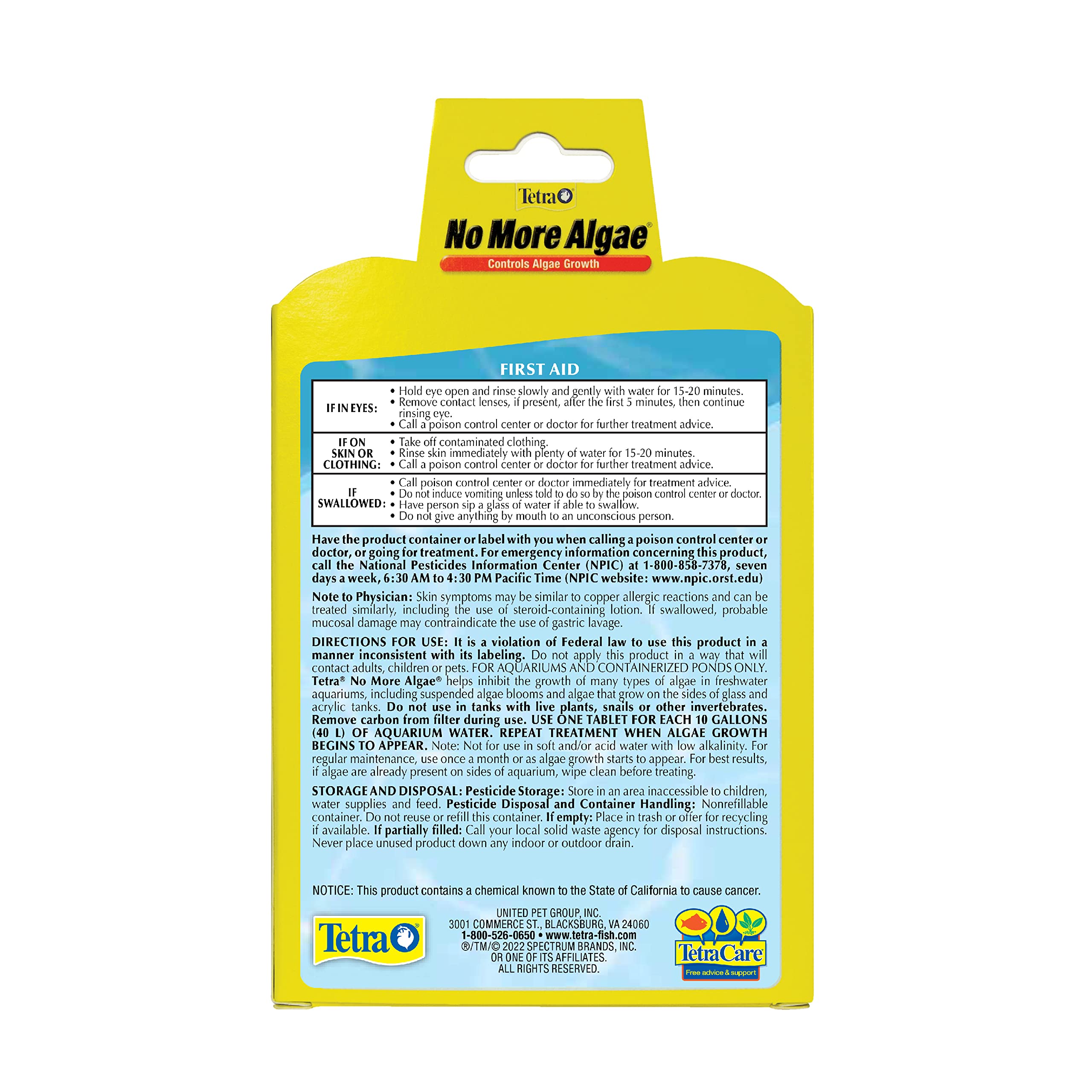 Tetra No More Algae Tablets, 8 tablets, Controls Algae in Aquariums