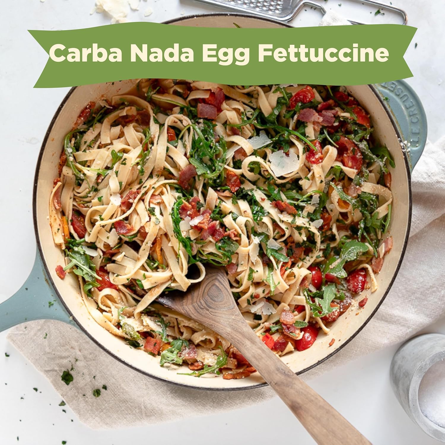 Al Dente Carba-Nada Egg Fettuccine - Lower Carb, High Protein Keto & Point-Based Diet-Friendly - Delicious and Versatile - Artisanal with Cage-Free Eggs, 10 Ounce Bags (Pack Of 6)