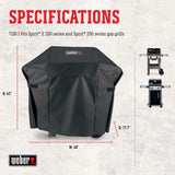 Weber Spirit and Spirit II 200 Series Premium Grill Cover, Heavy Duty and Waterproof, Fits Grill Widths Up To 48 Inches