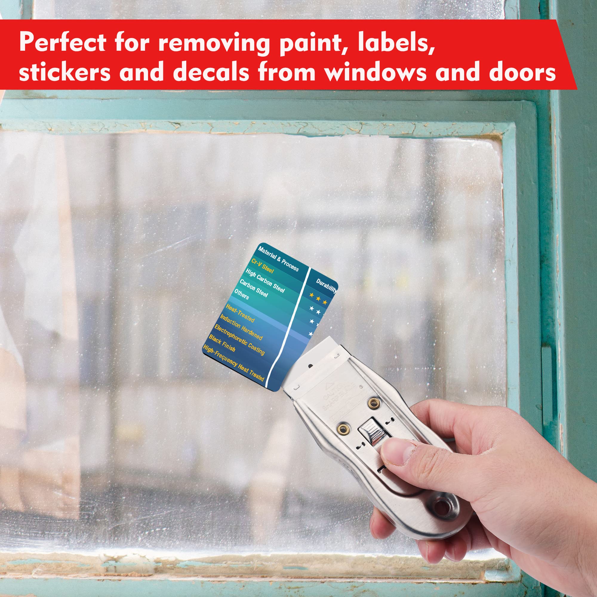 WORKPRO 100-Pack Single Razor Edge Blades, Industrial Scraper Razor Blades, High Carbon Steel One Edge Razor Blades