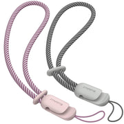 SURPHY 2 Pack Phone Lanyard for Cellphone Case, Phone Wrist Strap for Case, Cellphone Strap with 2-Color Braided, Charm Wrist Lanyard for Women and Men, Pink & Gray