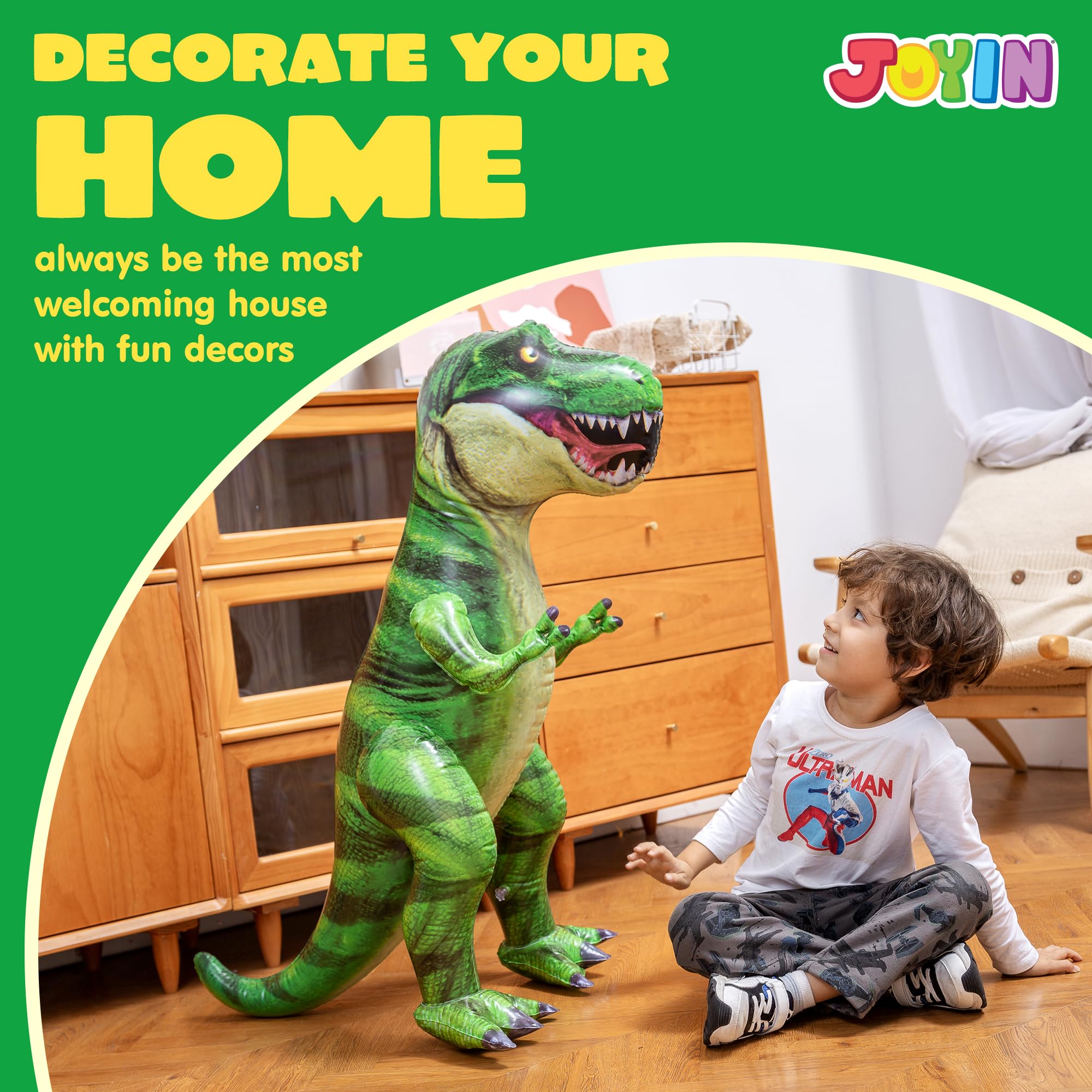 JOYIN 30” T-Rex Dinosaur Inflatable, Tyrannosaurus Rex Inflatable Dinosaur Toy for Party Decorations, Birthday Party Gift for Kids and Adults