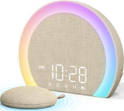ANJANK Loud Alarm Clock with Wireless Bed Shaker, Vibrating Dual Alarm with Light Wake Up for Heavy Sleepers & Hearing Impaired, 9-Color Night Light, 5 Sounds, 0-100% Dimmer, USB Charger, Bedroom