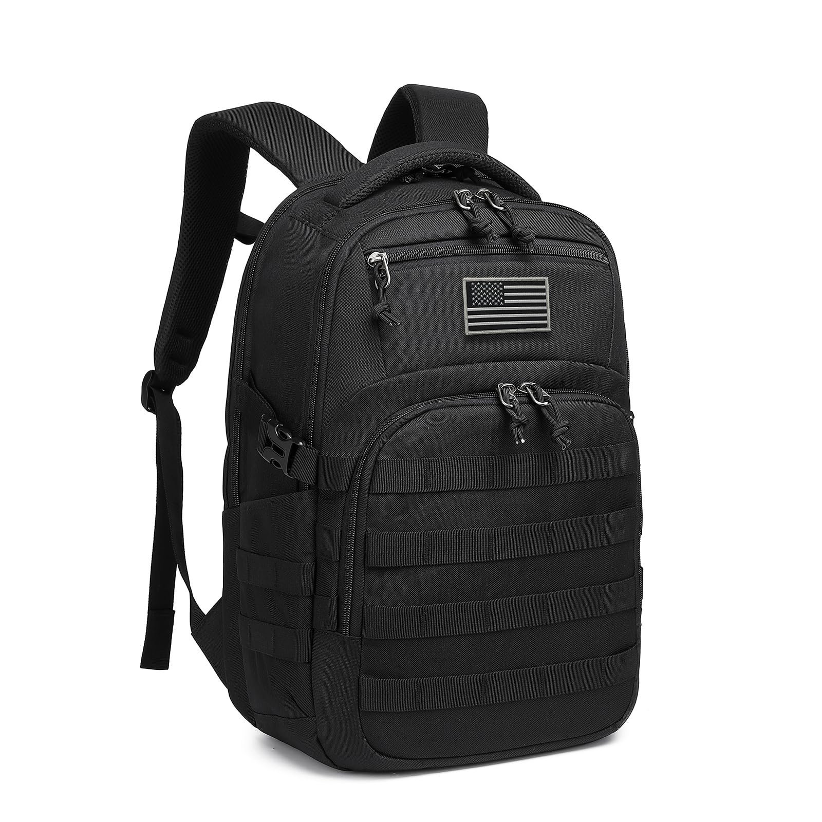 Wotony 25L Military tactical backpack, backpack for men black tactical backpack small tactical backpack assault bag (Black, 18.5 inch)