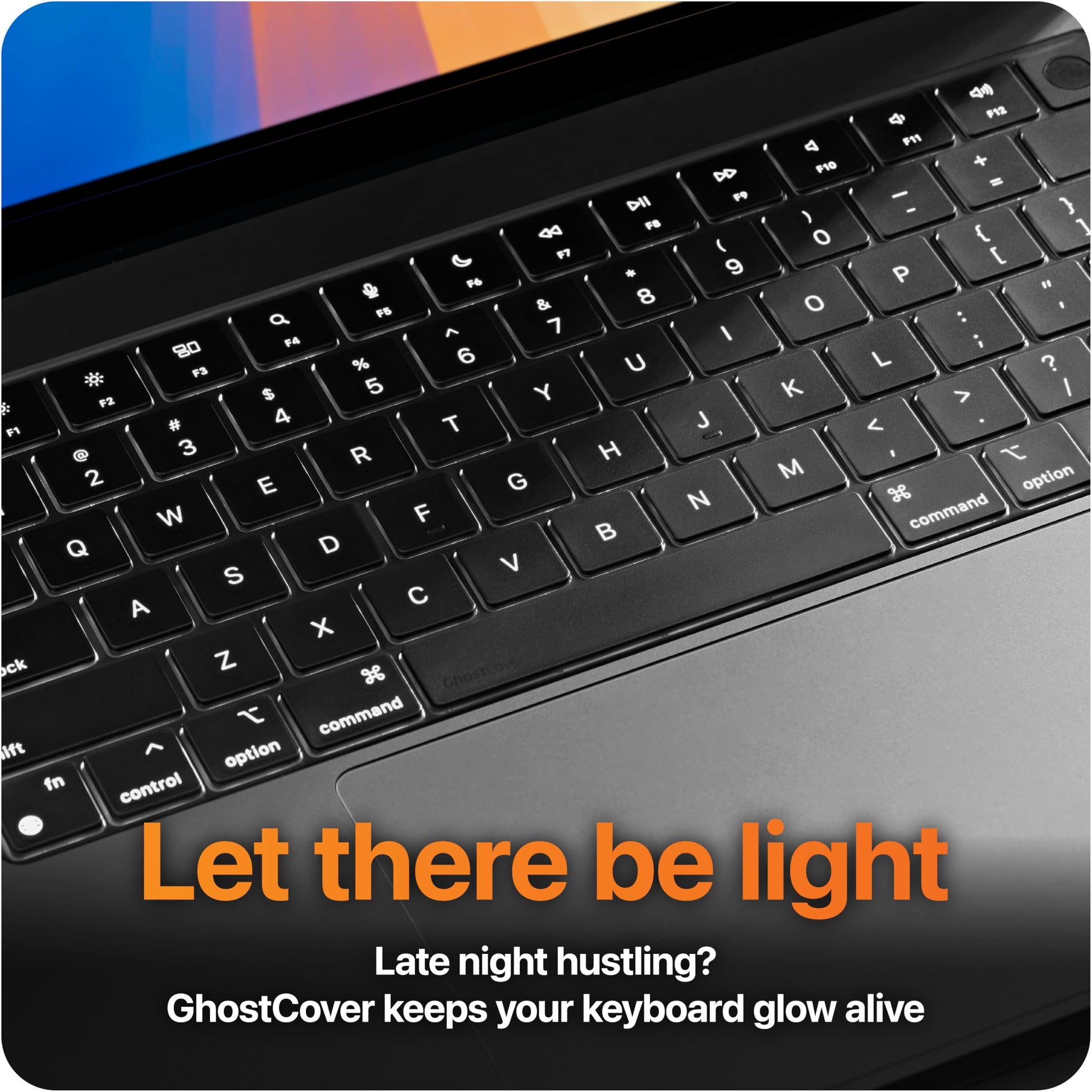 GhostCover Original Premium Ultra Thin Keyboard Cover Protector, Compatible with 2025 2024 2023 2022 2021 M4/M3/M2/M1 Pro/Max MacBook Pro 14/16, M4/M3/M2 MacBook Air 13/15, US ANSI Layout, Clear